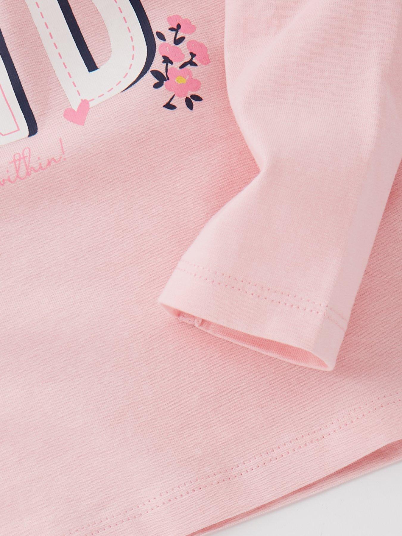 Image 4 of 4 of Everyday Girls Long Sleeve Love Is Kind Jersey T-Shirt - Pink
