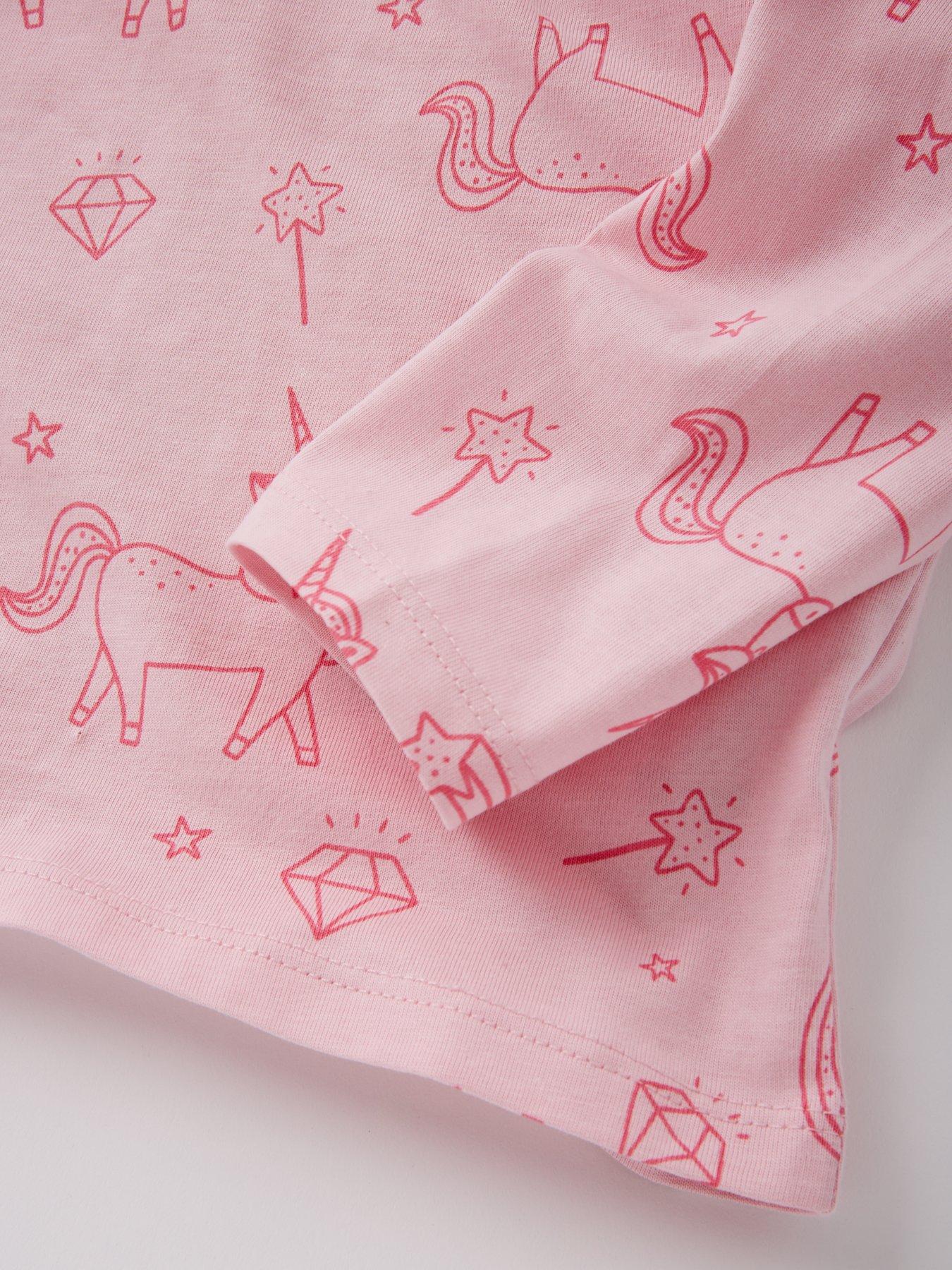 Image 4 of 4 of Everyday Girls Long Sleeve Unicorn Print Jersey T-Shirt - Pink