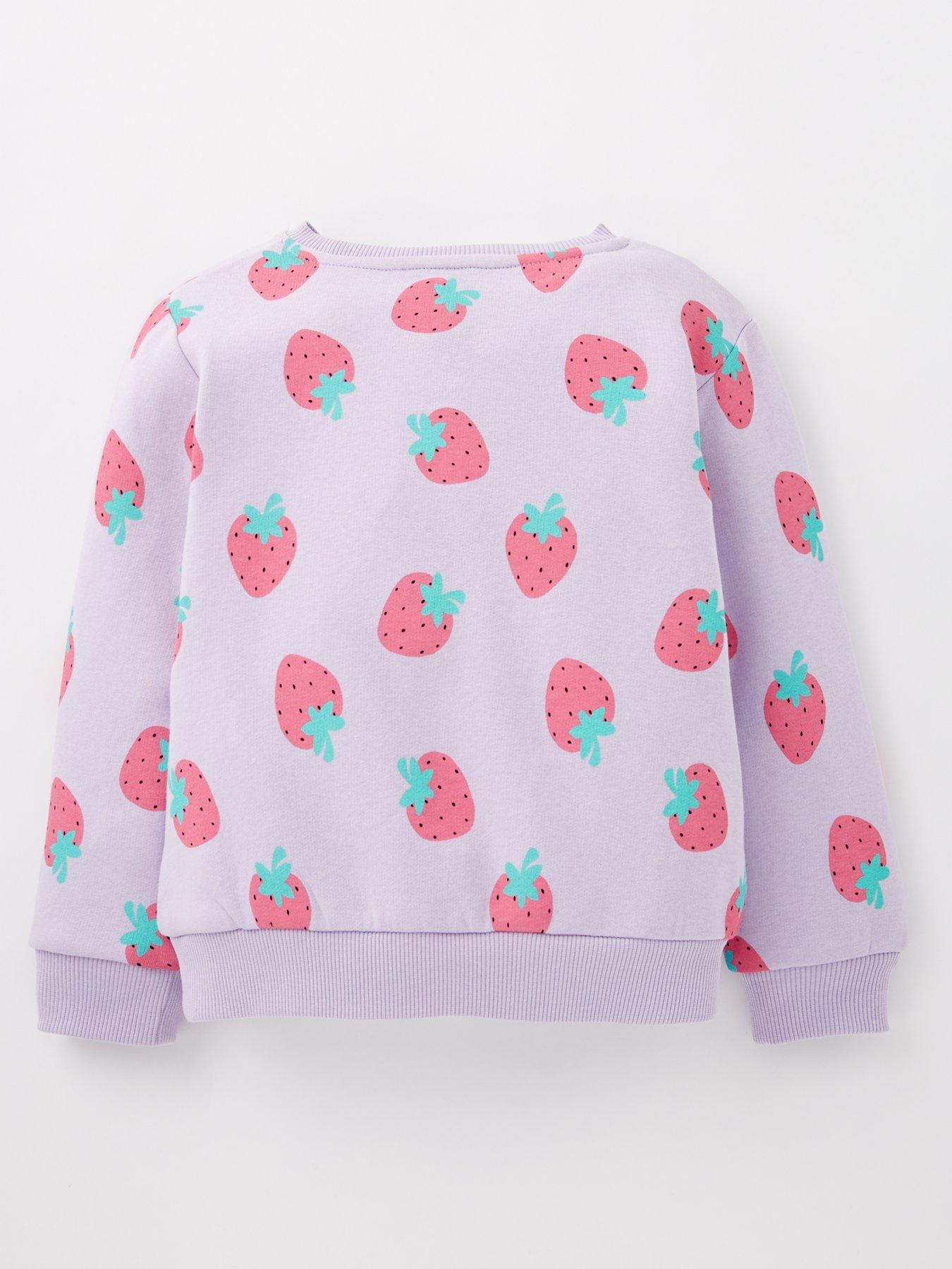 Image 3 of 5 of Everyday Girls Strawberry Sweatshirt - Pink
