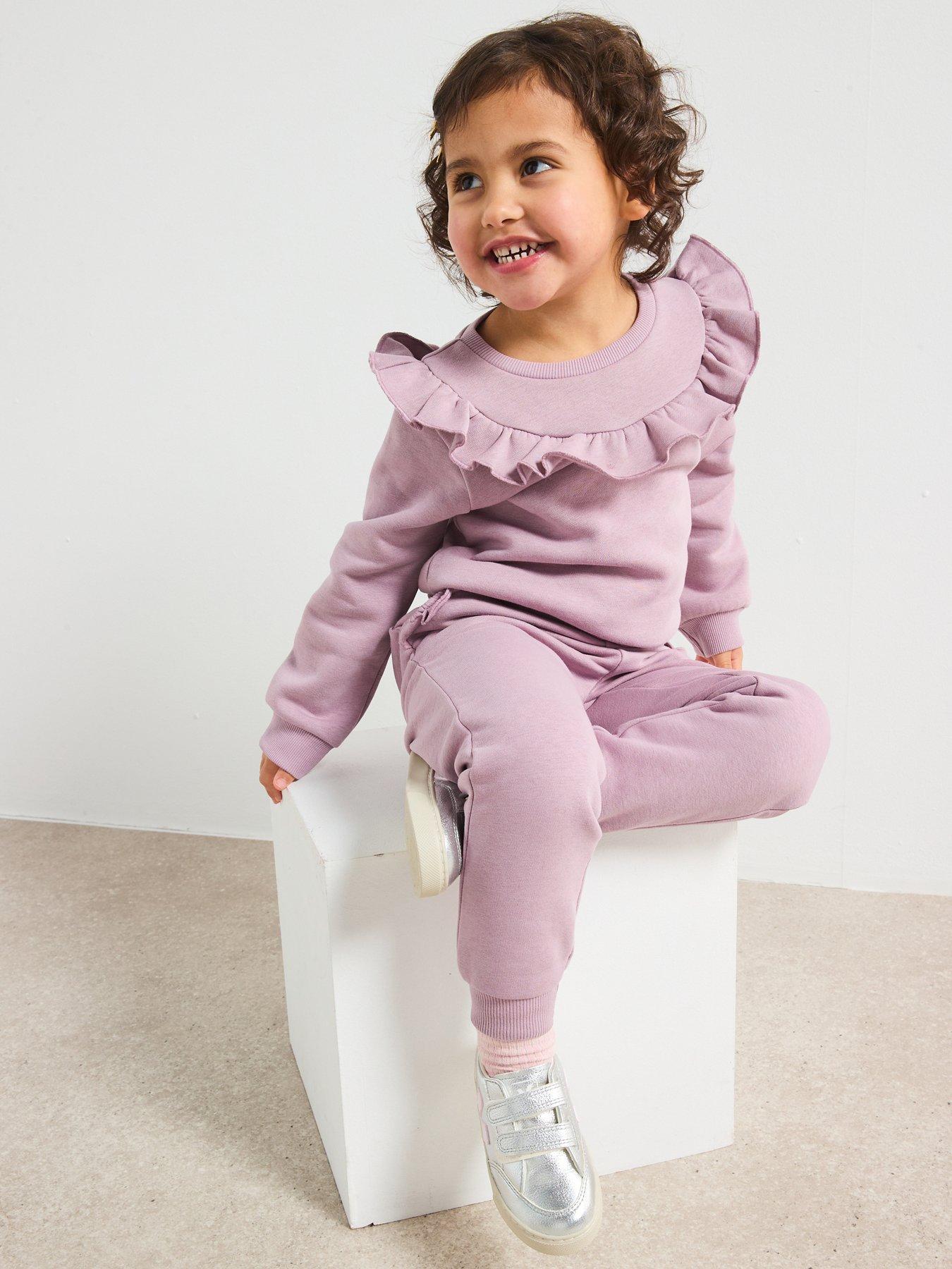 Everyday Girls Frill Jog Set - Pink