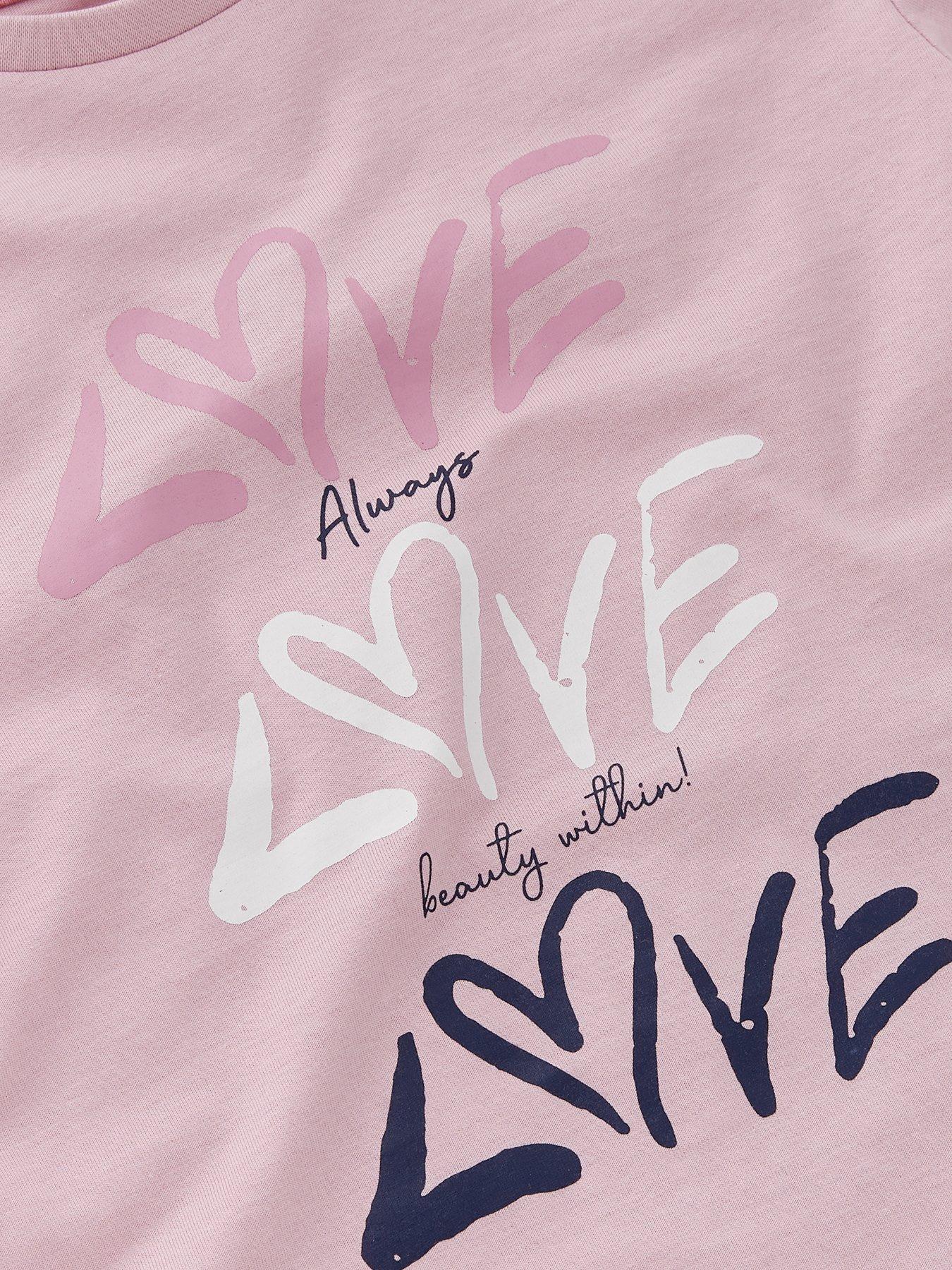 Image 3 of 4 of Everyday Girls Single Heart T-Shirt - Pink