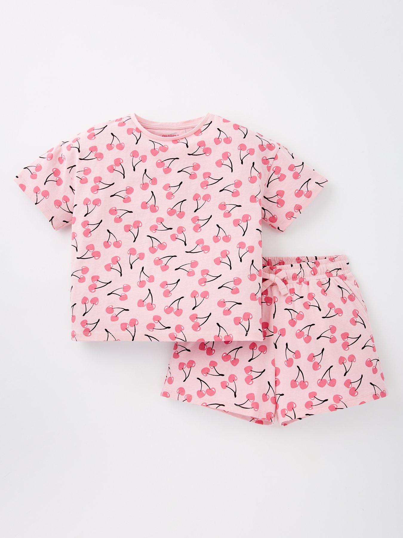 everyday-girls-cherry-shortie-pyjama-set