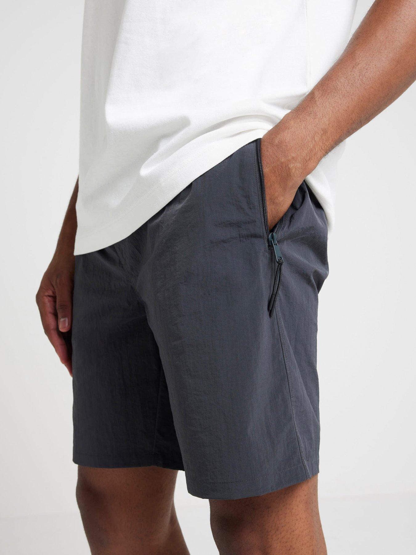 river-island-longer-length-nylon-swim-shorts-blackfront