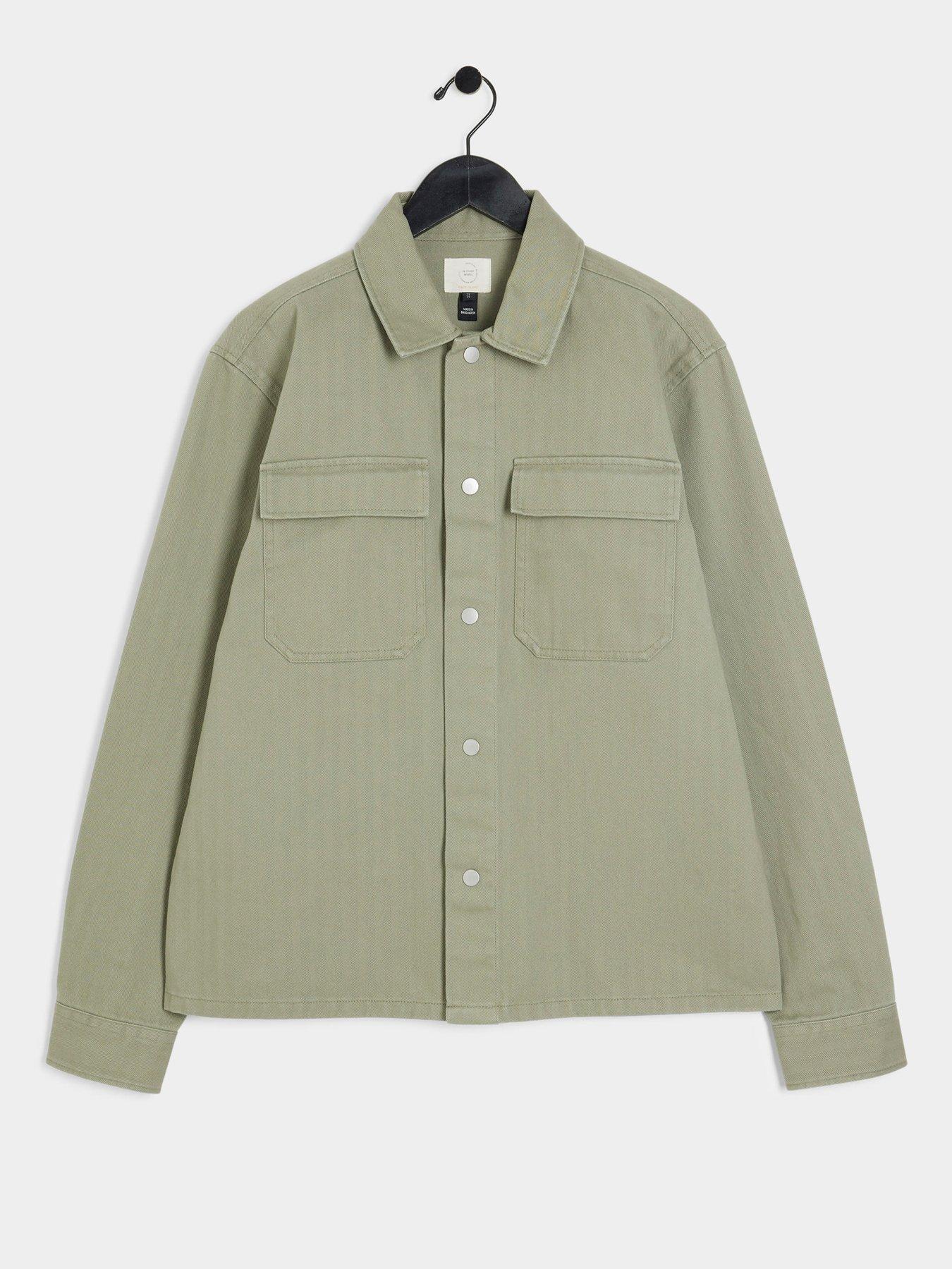 river-island-herringbone-overshirt-khakidetail