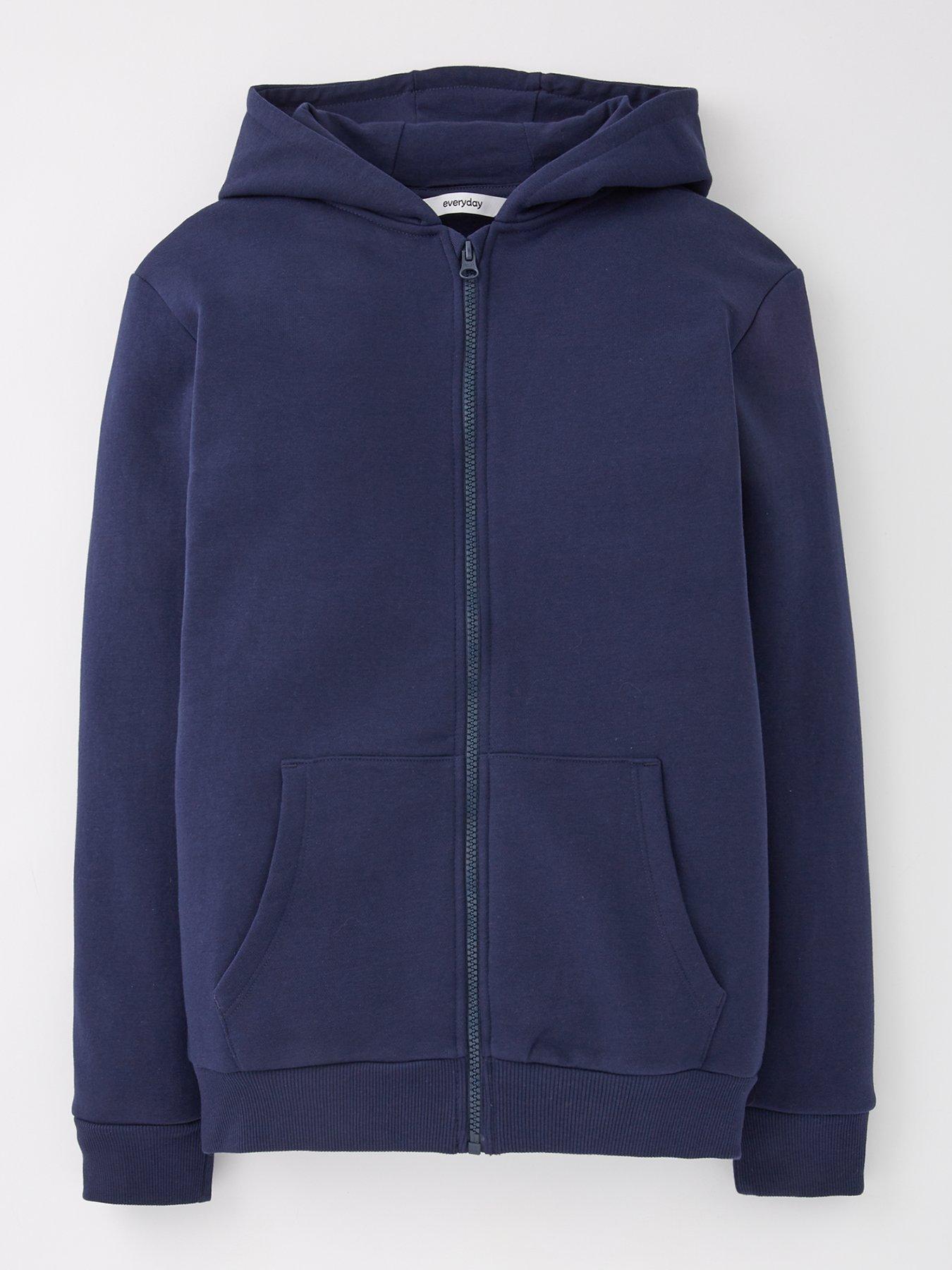 The Very Collection Boys Zip Through Hoodie - Navy