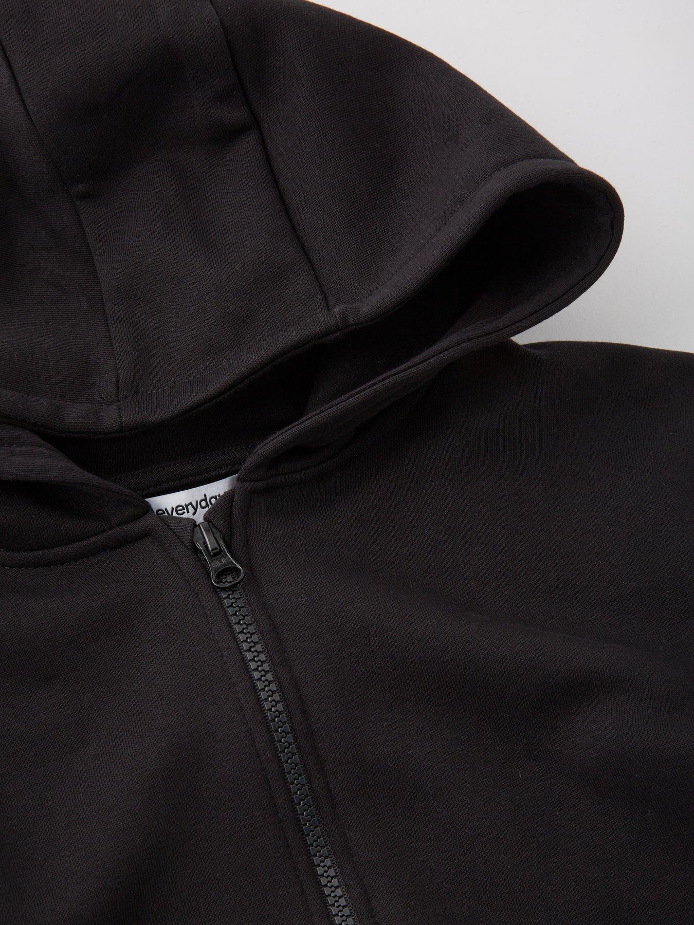 Image 4 of 7 of The Very Collection Boys Zip-Through Hooded Hoodie - Black