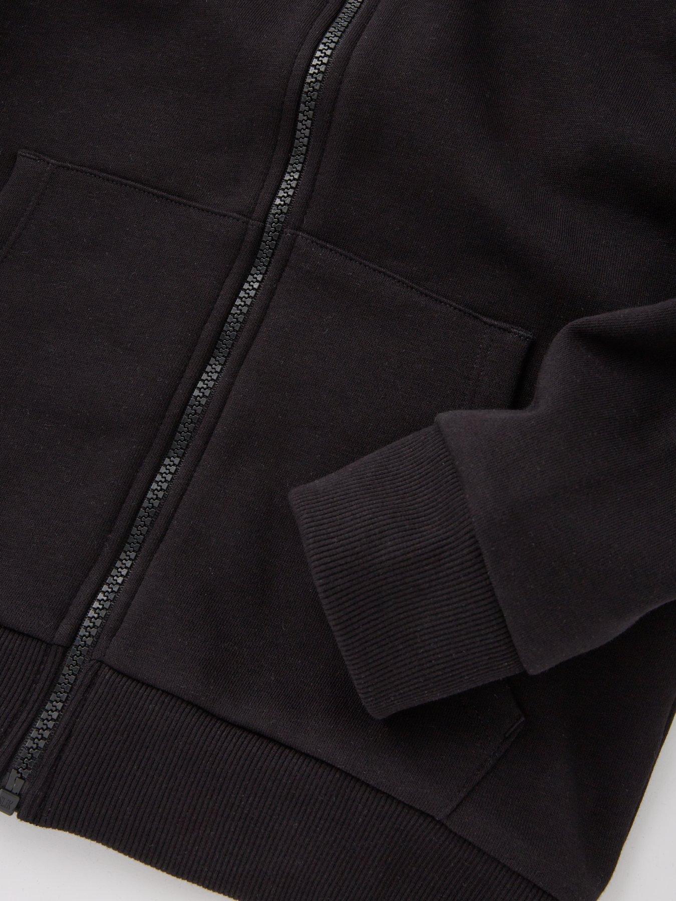 Image 6 of 7 of The Very Collection Boys Zip-Through Hooded Hoodie - Black