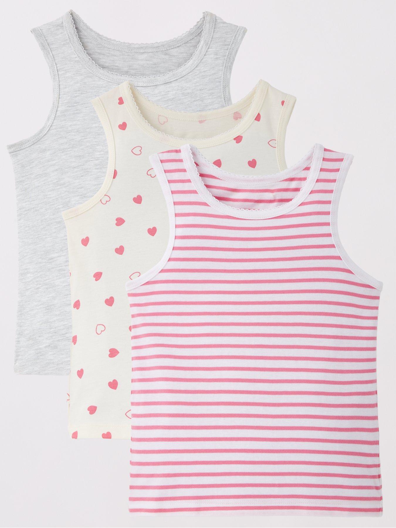Image of Everyday Girls 3 Pack Stripe Vests - Multi