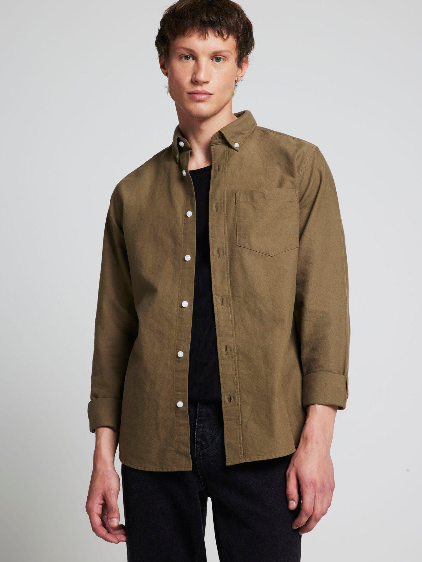 river-island-long-sleeve-new-oxford-shirt-khaki