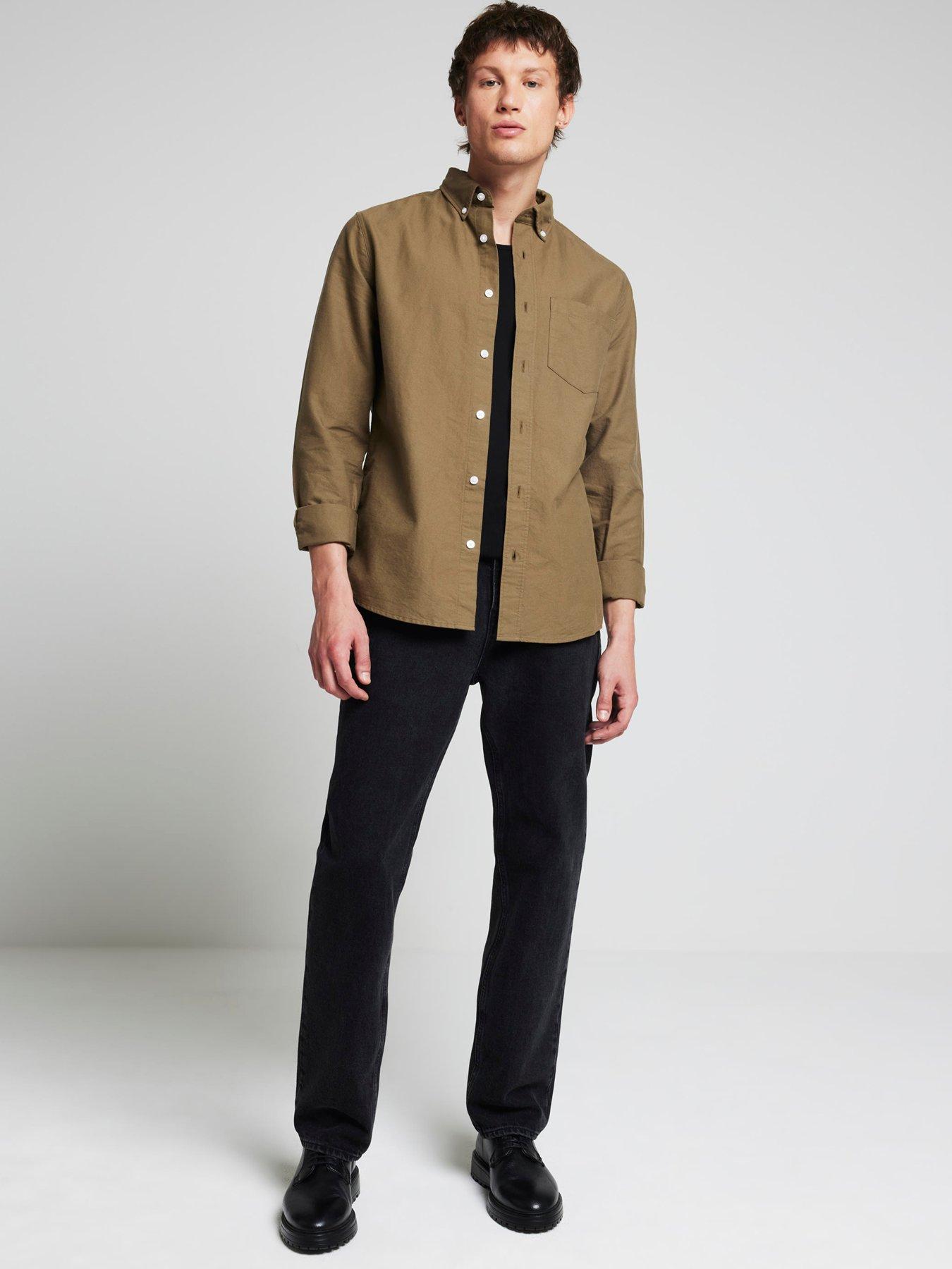 river-island-long-sleeve-new-oxford-shirt-khakiback