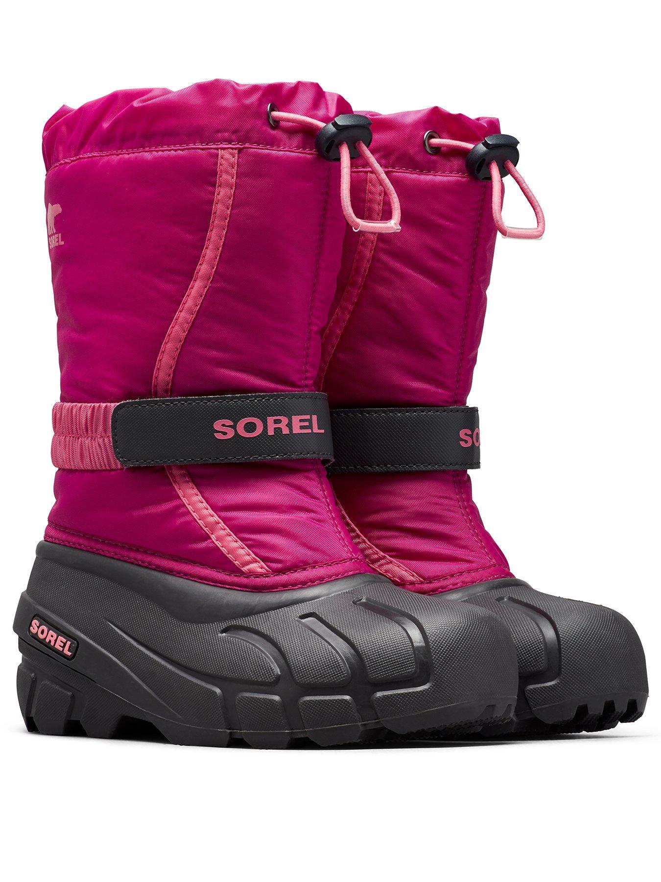 sorel-kids-youth-flurry-boots-dark-pinkstillFront