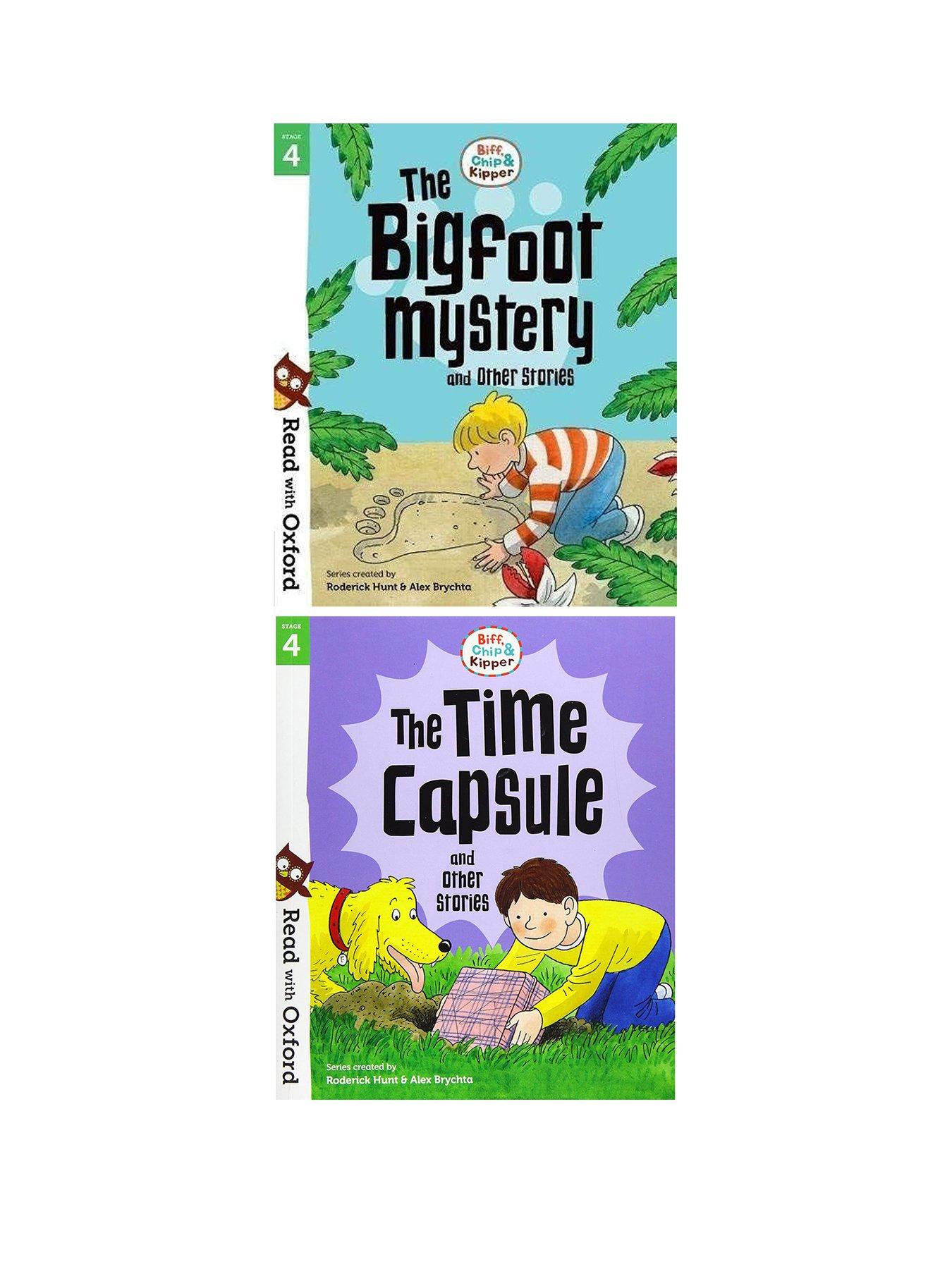 read-with-oxford-stage-4-biff-chip-kipper-bind-up-bigfoot-mystery-time-capsule-2-book-setfront