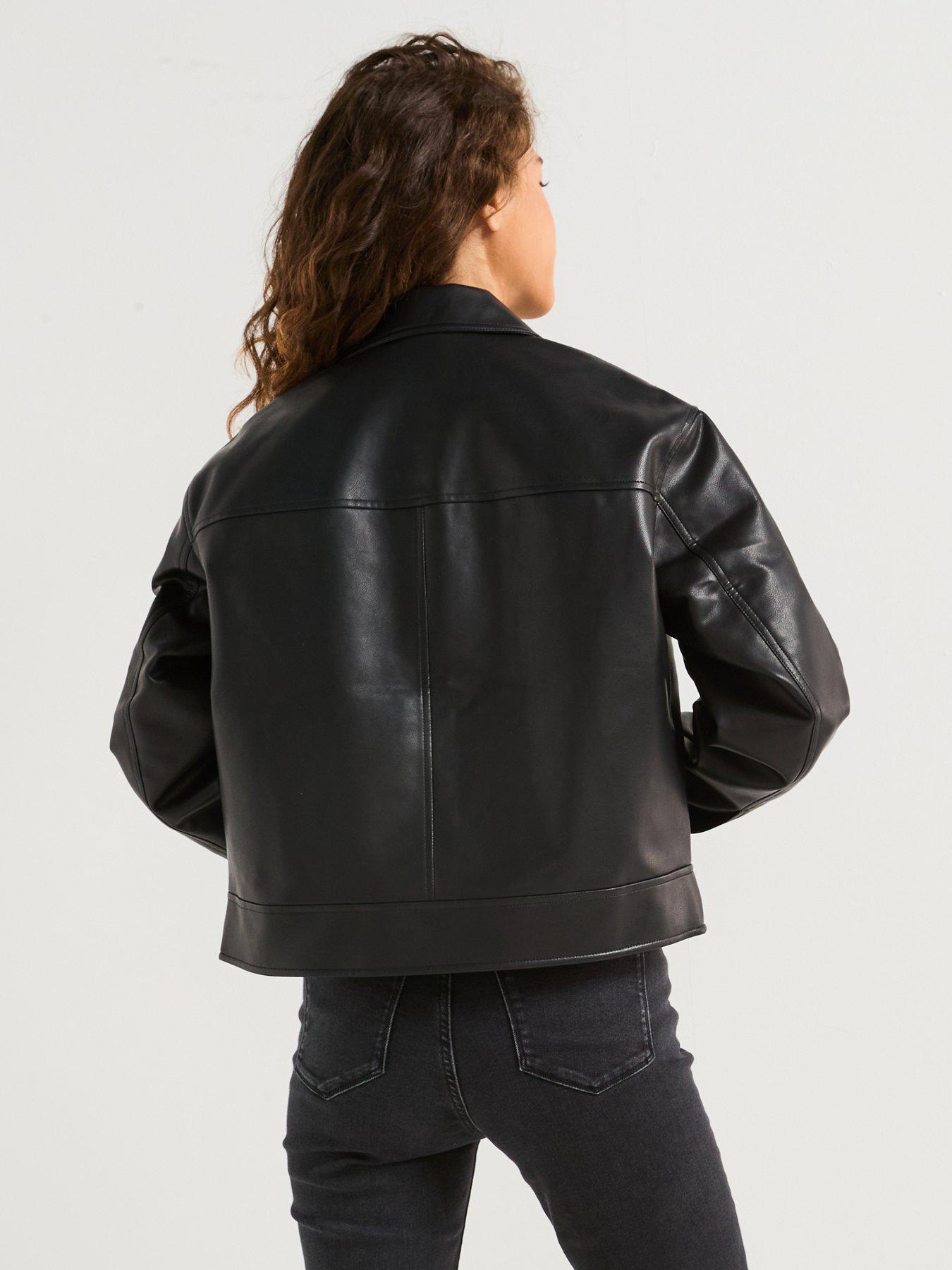 calvin-klein-jeans-faux-leather-zipped-jacket-blackstillFront