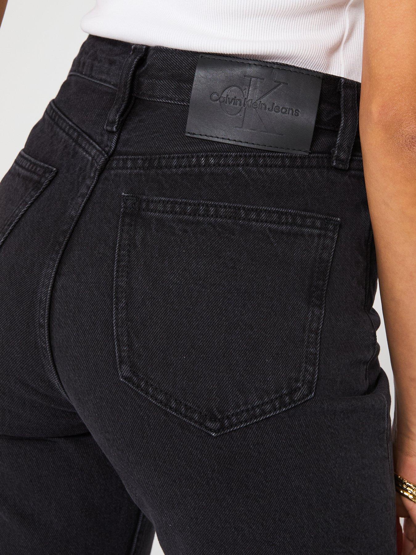 Image 5 of 6 of Calvin Klein Jeans High Rise Straight Leg Jean - Black
