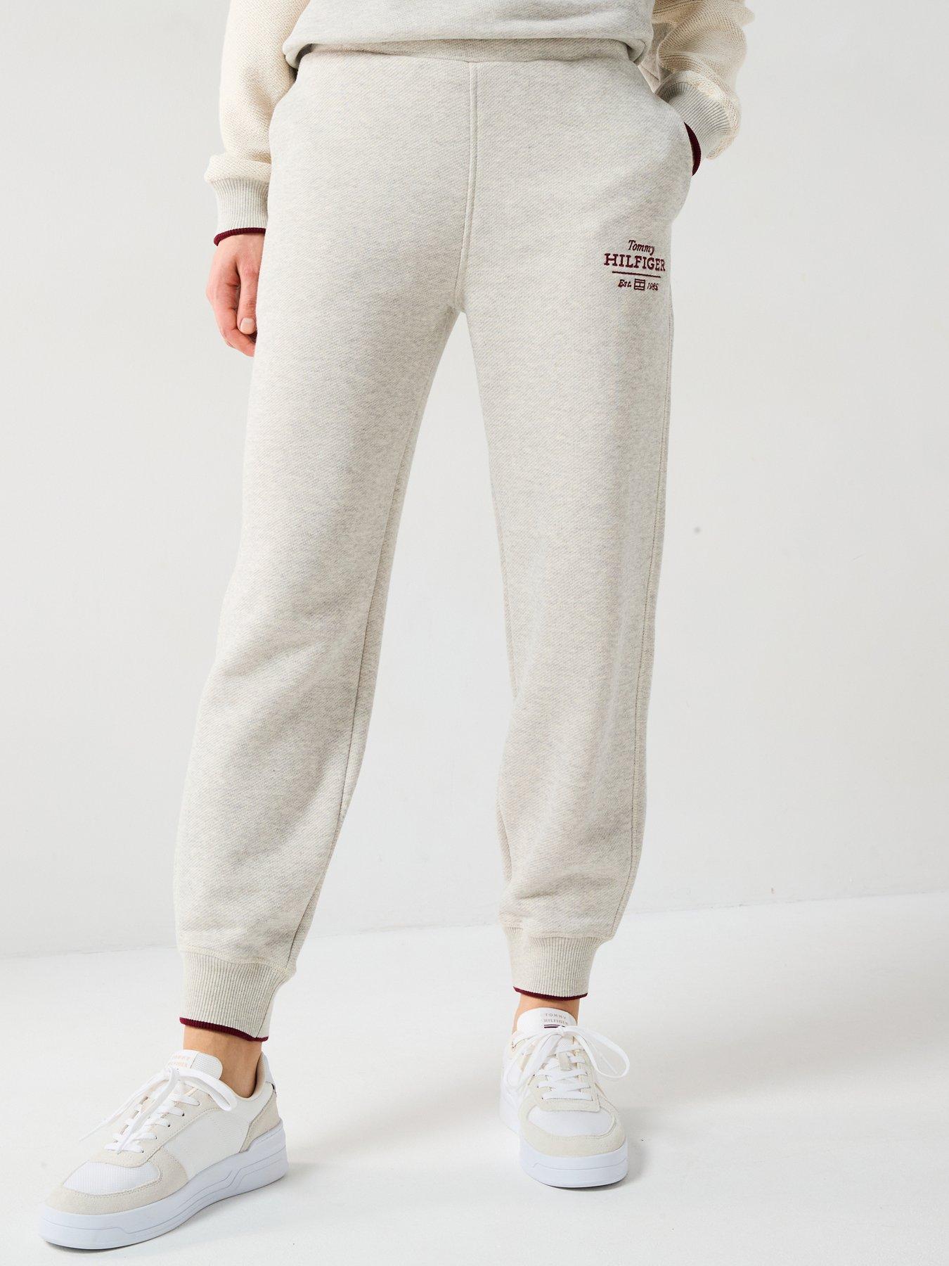 Image 1 of 6 of Tommy Hilfiger Monotype Logo Sweatpant - White