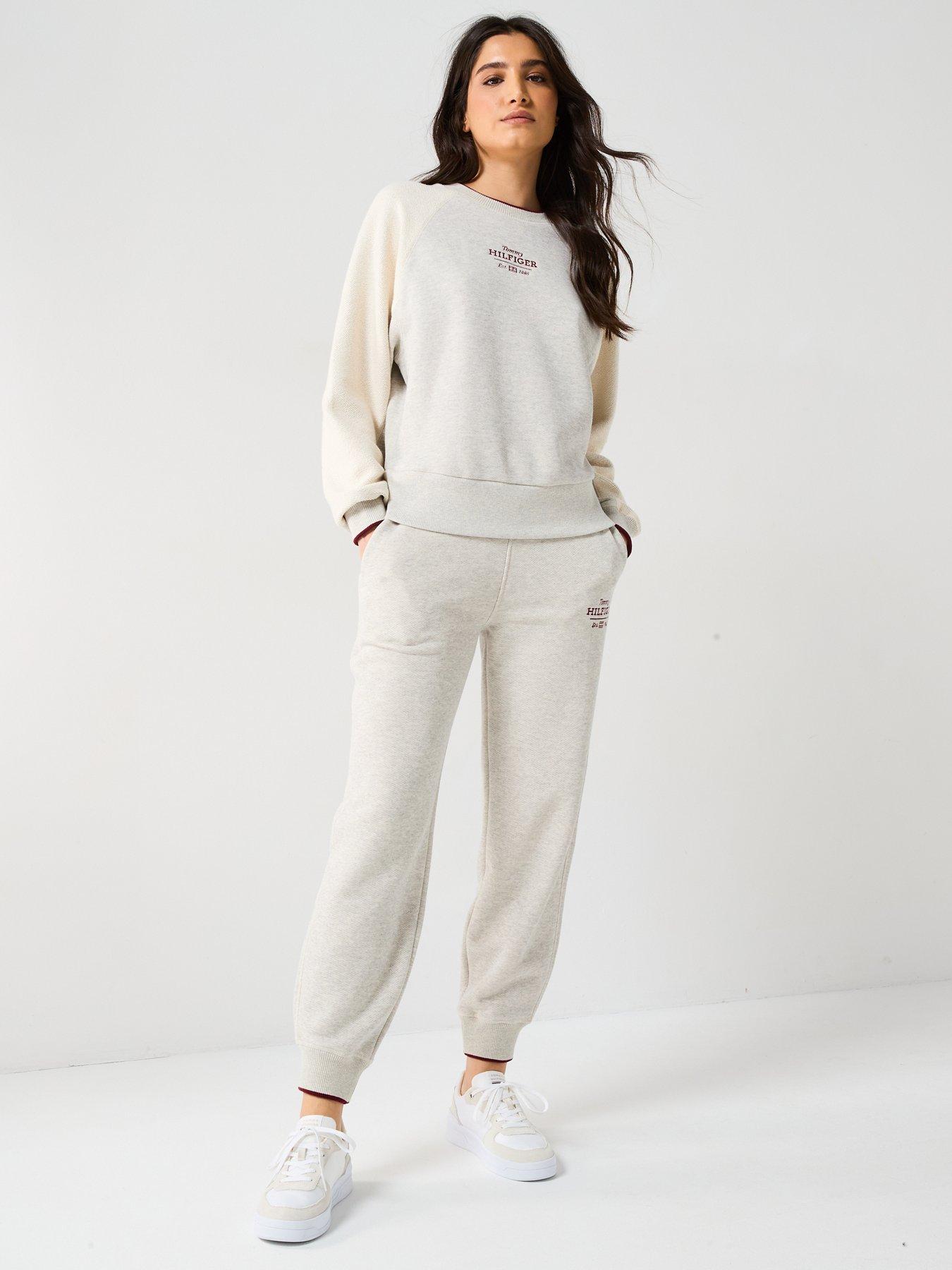 Image 3 of 6 of Tommy Hilfiger Monotype Logo Sweatpant - White