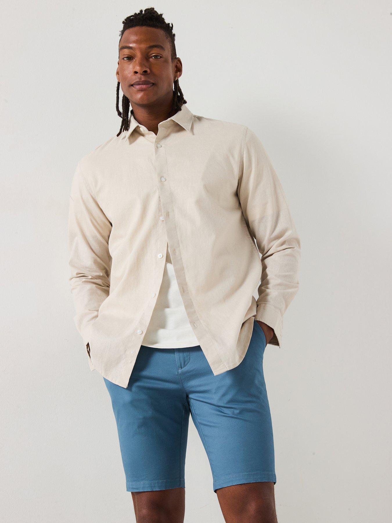 undefined Slim Stretch Chino Shorts - Blue