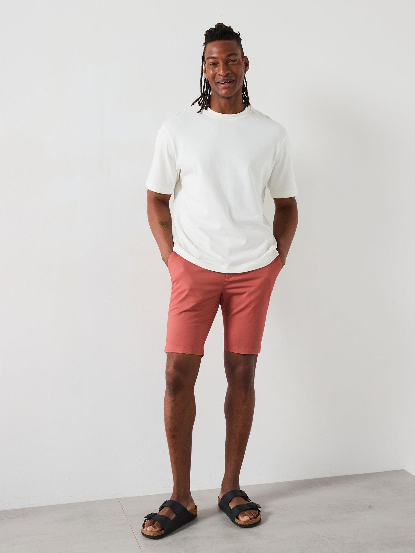 undefined Slim Stretch Chino Shorts - Pink