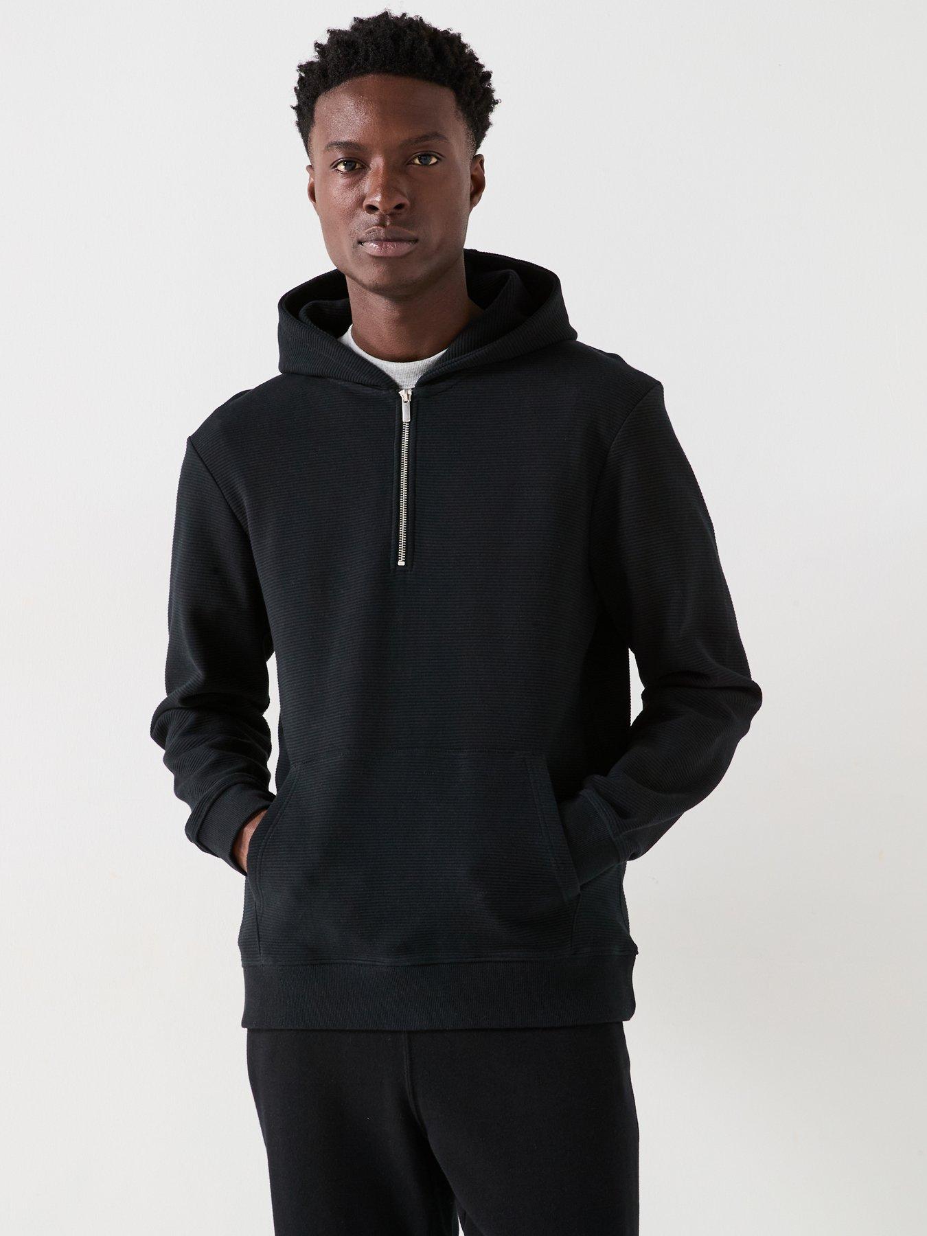 Image of Very Man Ottoman Quarter Zip Hoody - Black