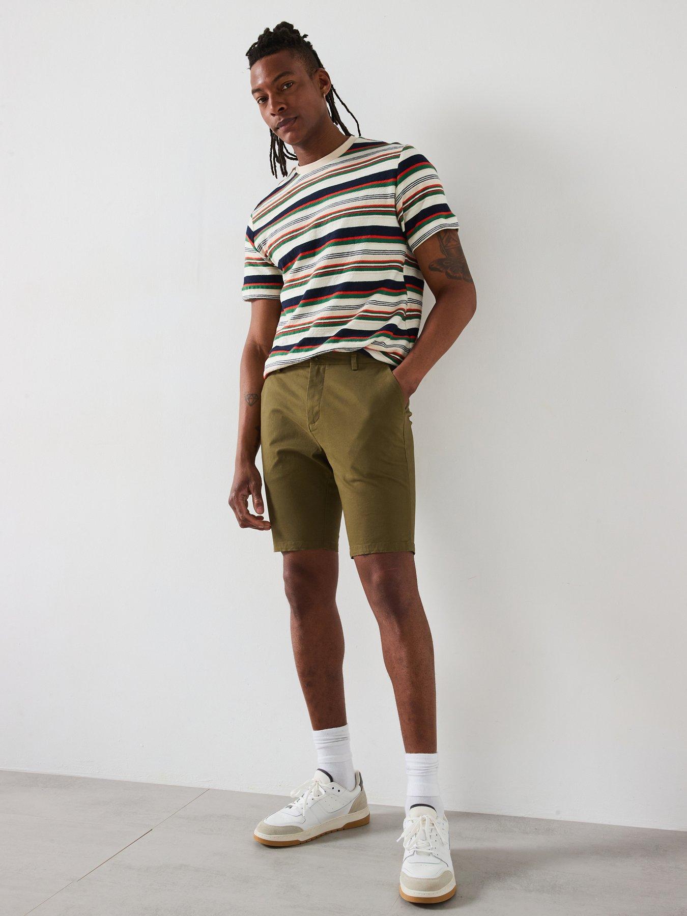 undefined Slim Stretch Chino Shorts - Khaki