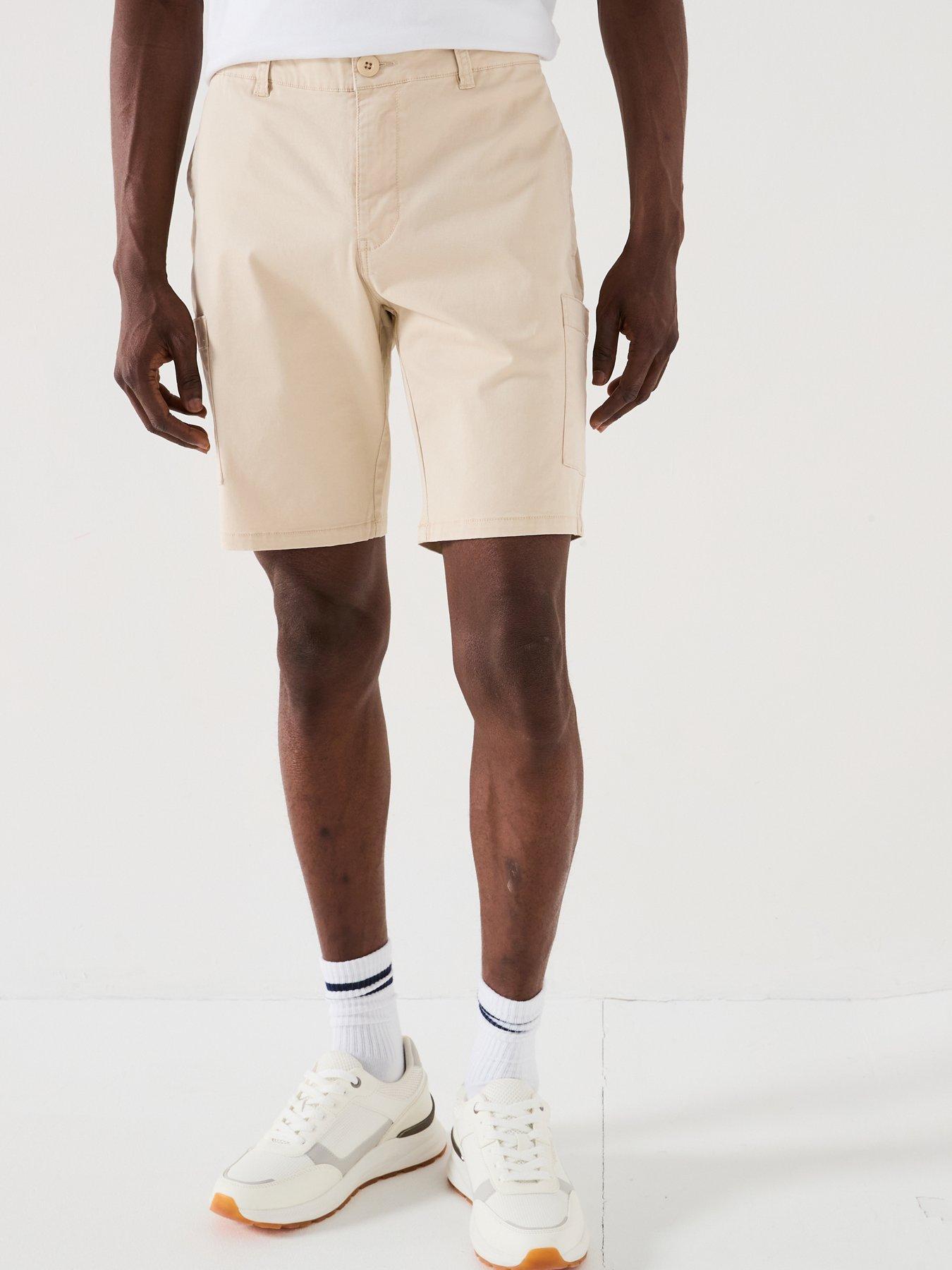 Very Man Garment Washed Cargo Short - Natural