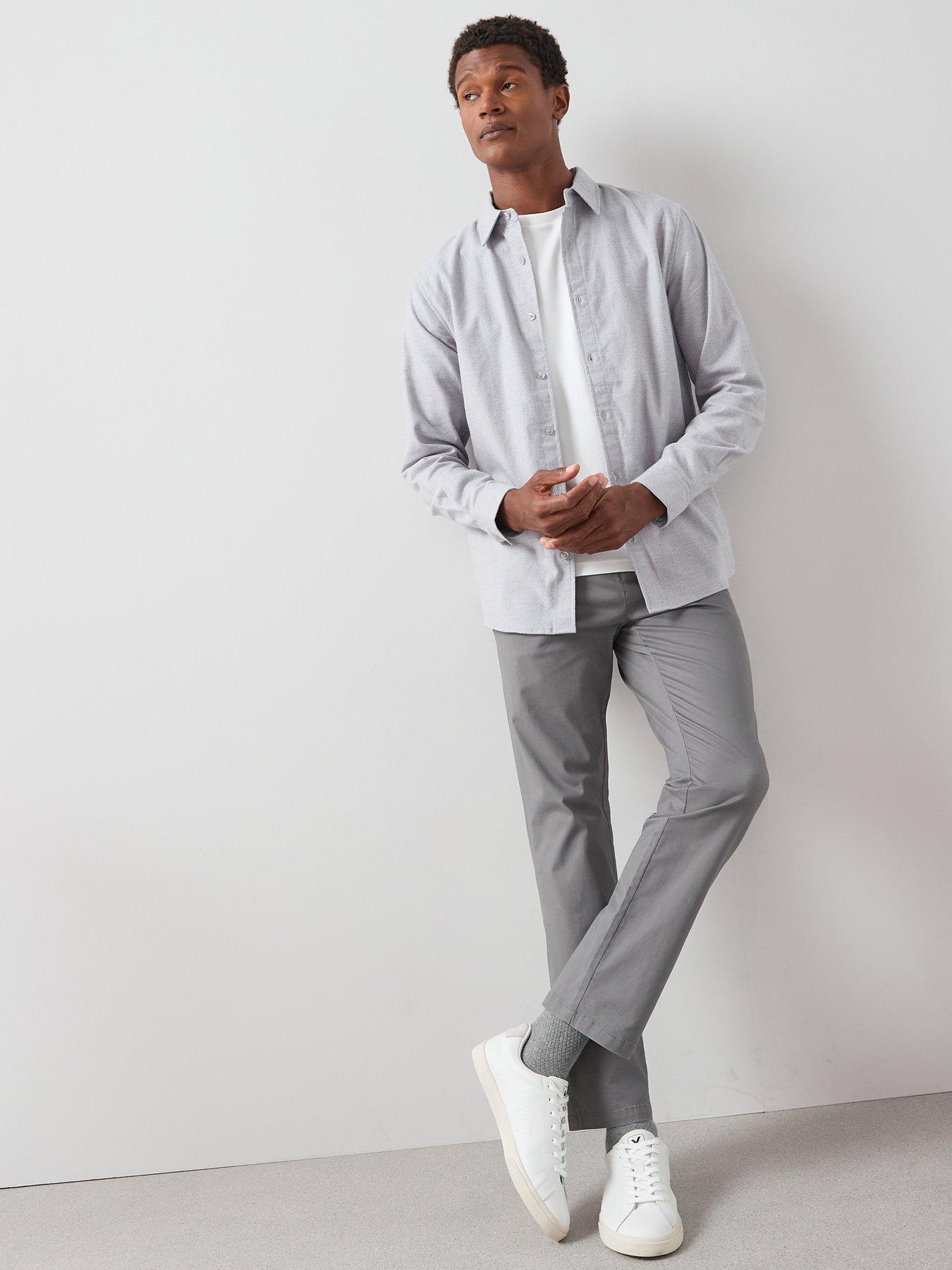 Image 1 of 6 of The Very Collection Slim Stretch Chino Trousers - Grey