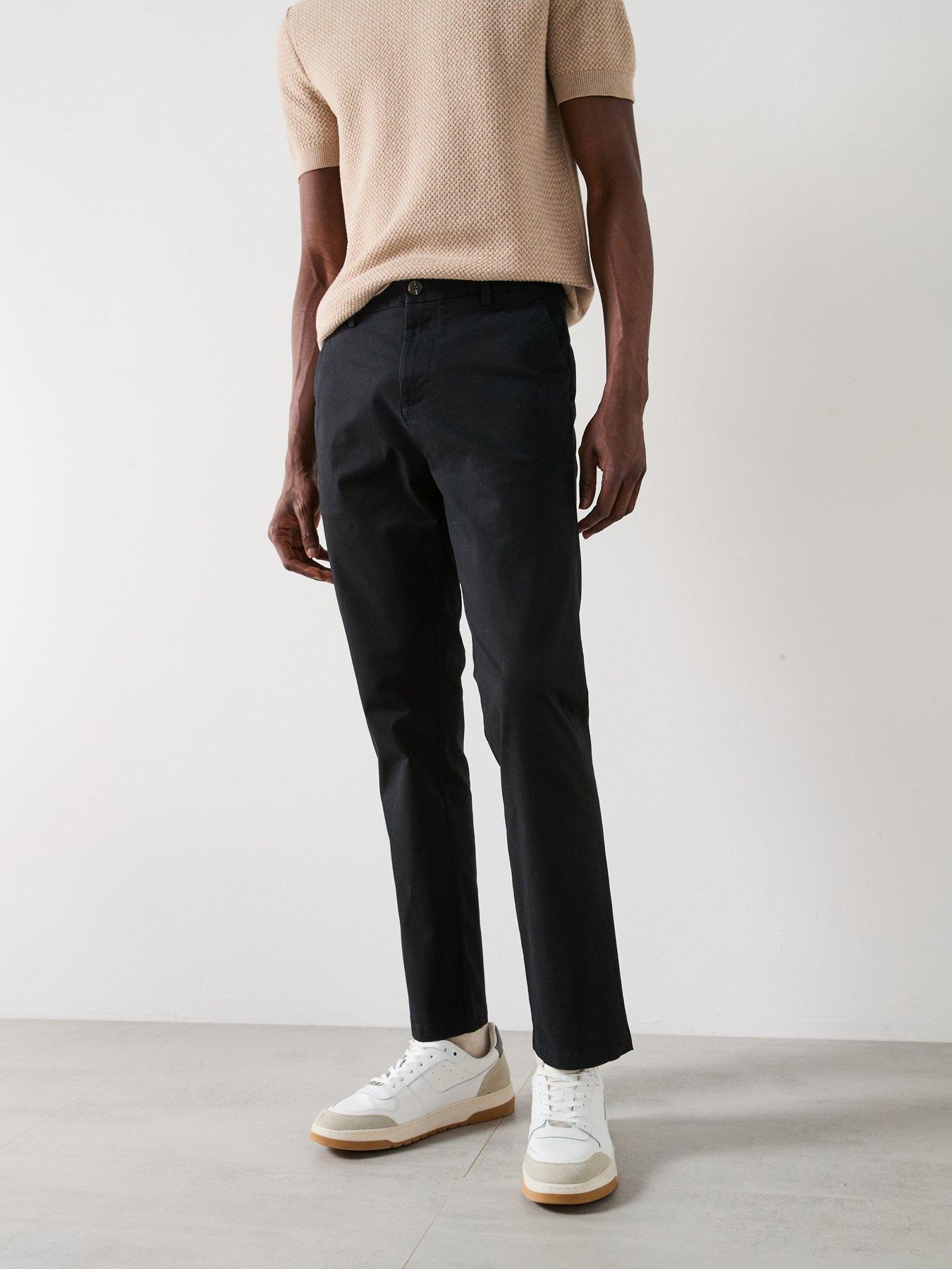 undefined Straight Stretch Chino Trouser - Black