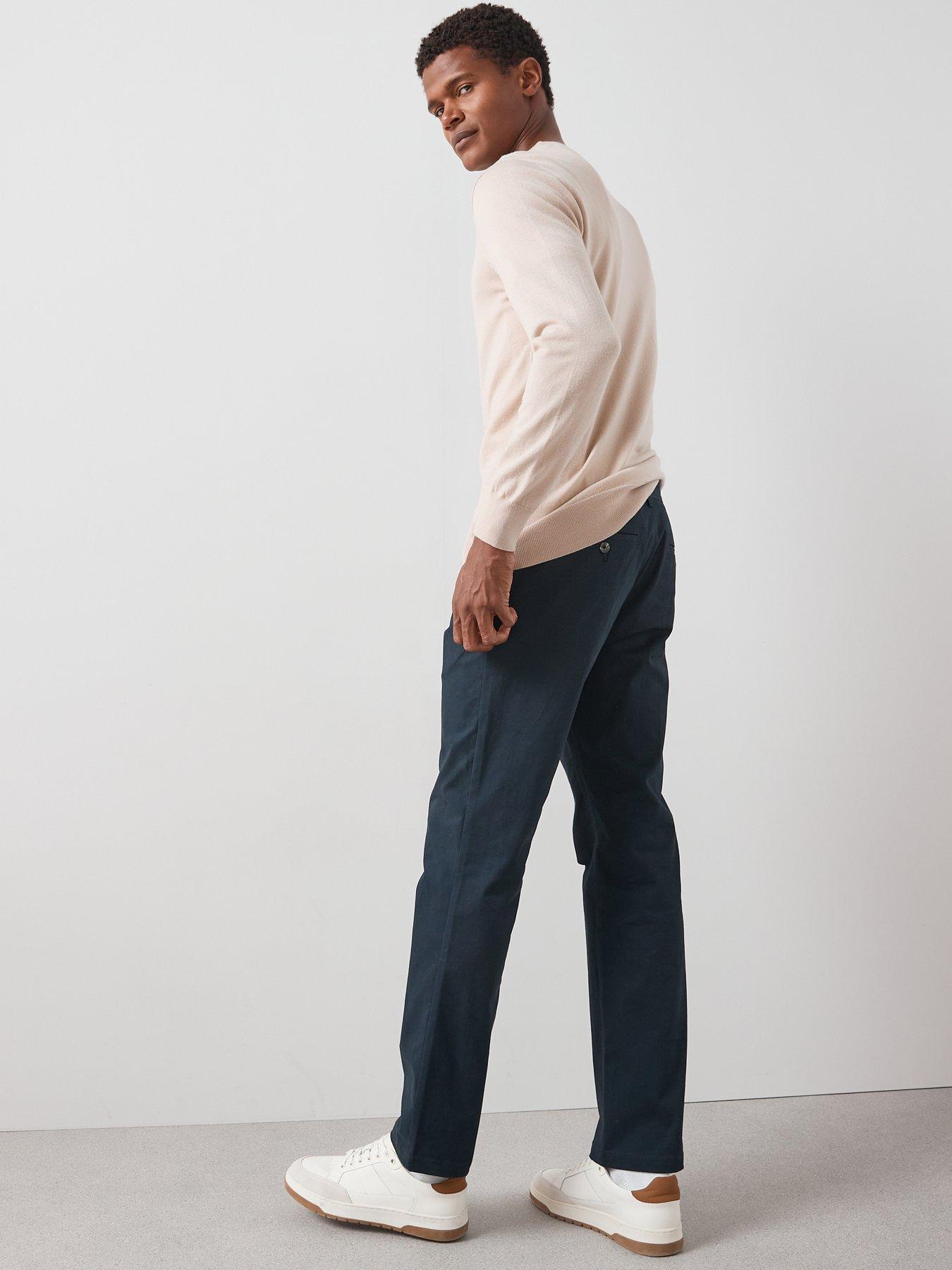 Image 2 of 6 of The Very Collection Straight Stretch Chino Trousers - Navy