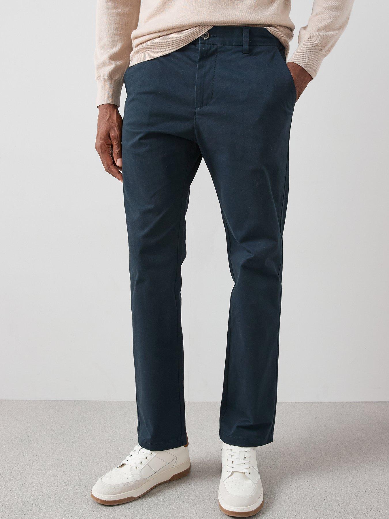 Image 4 of 6 of The Very Collection Straight Stretch Chino Trousers - Navy