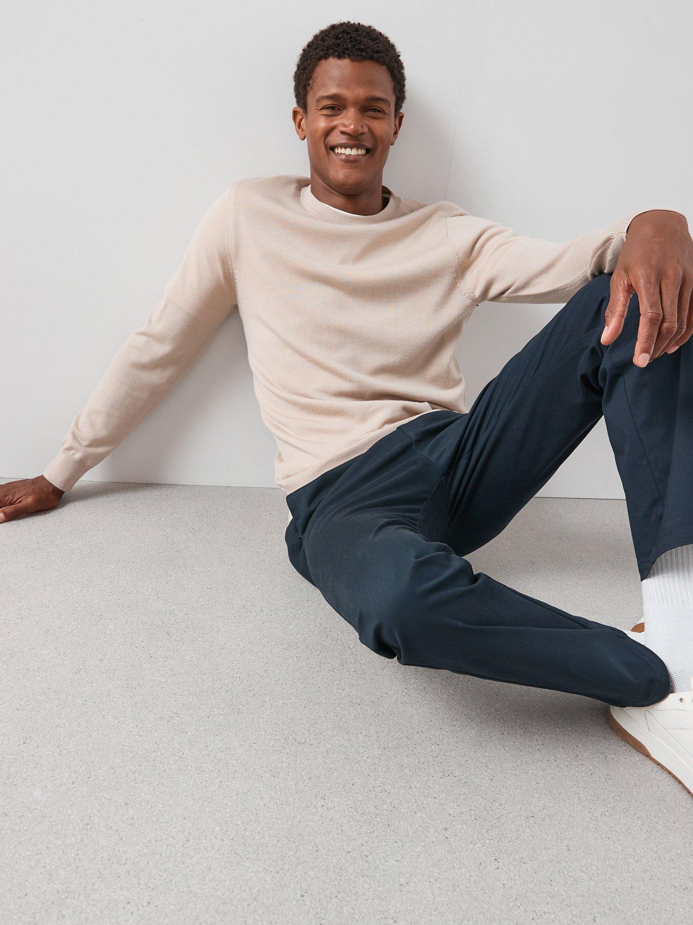Image 5 of 6 of The Very Collection Straight Stretch Chino Trousers - Navy