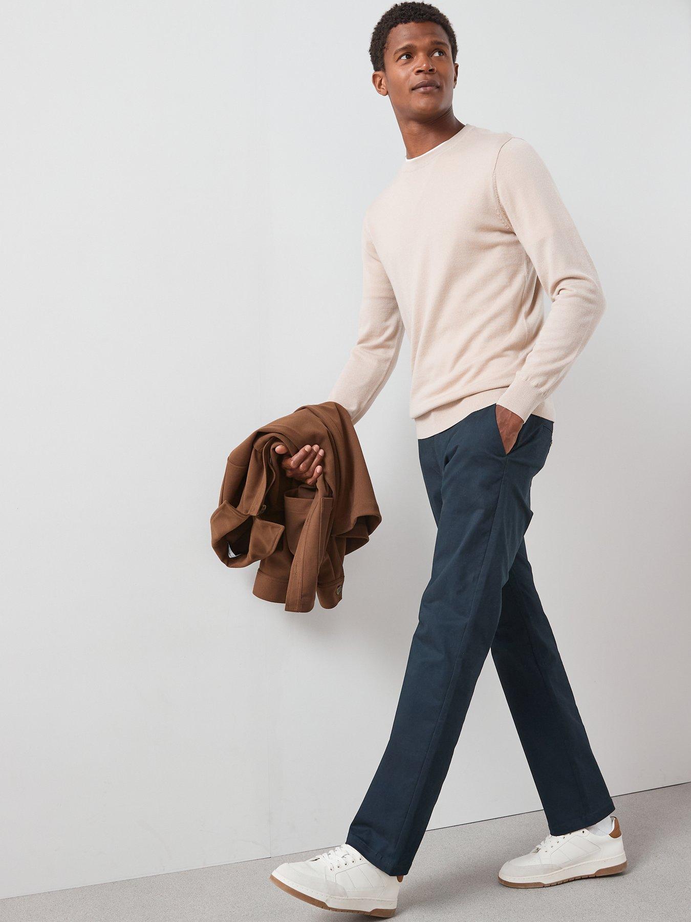 Image 6 of 6 of The Very Collection Straight Stretch Chino Trousers - Navy