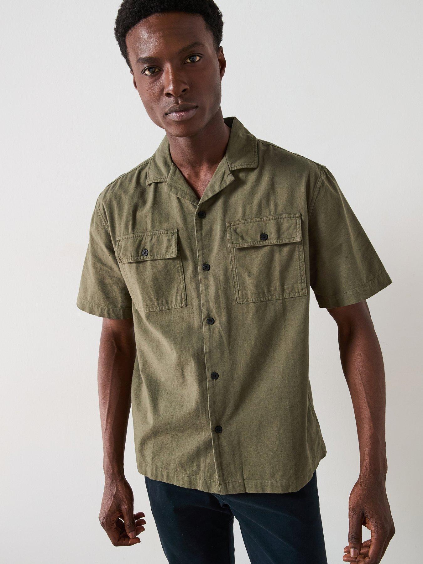 very-man-double-pocket-linen-revere-shirt-dark-khaki