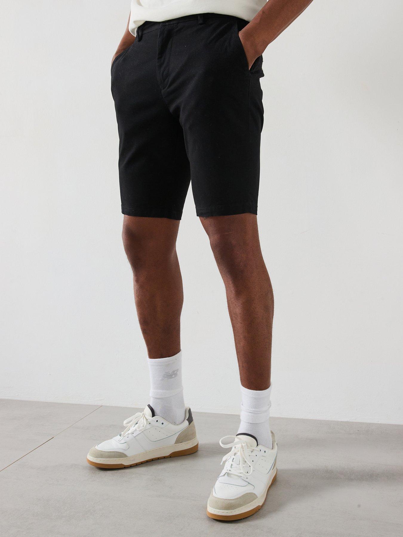 undefined Slim Stretch Chino Shorts - Black