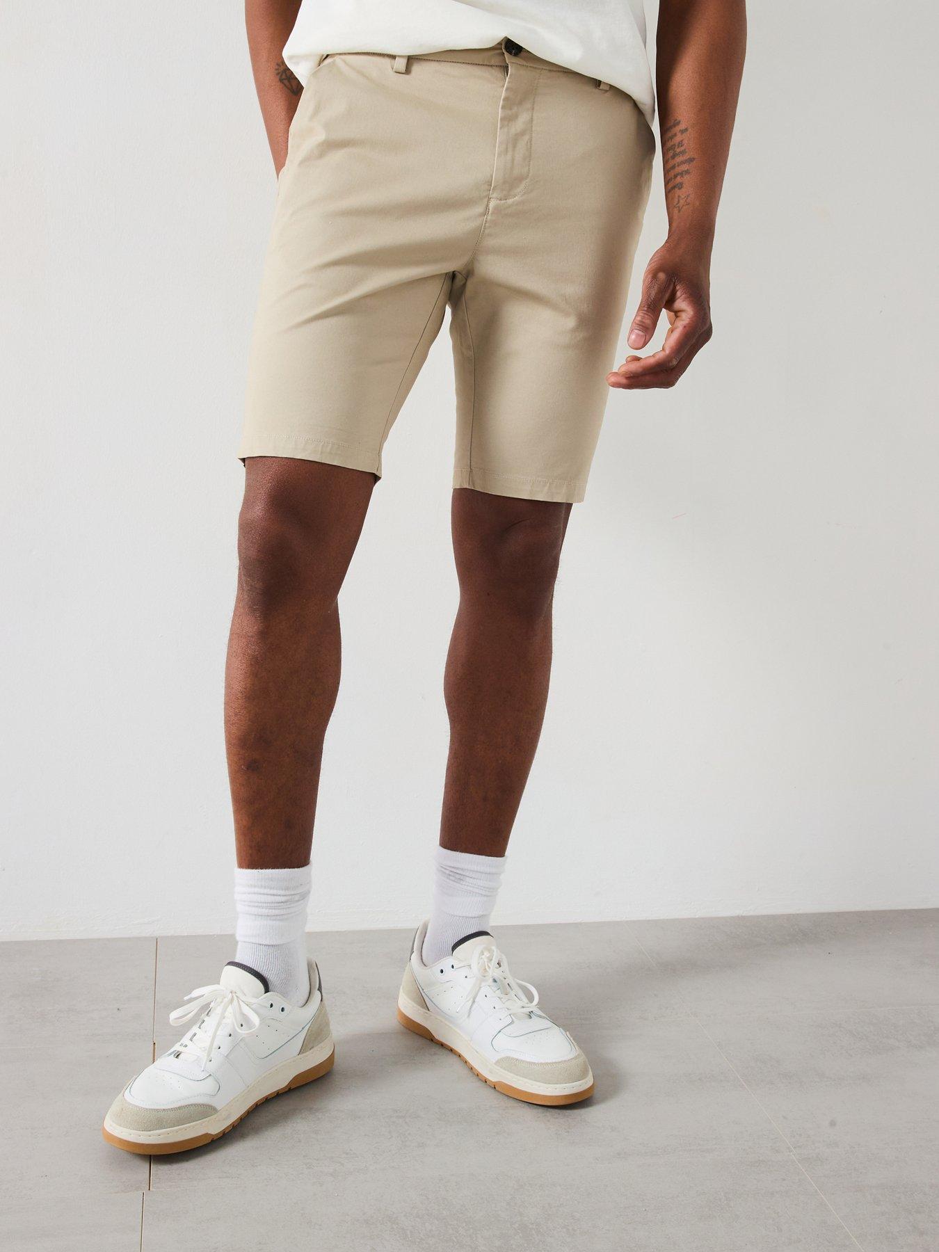 undefined Slim Stretch Chino Shorts - Stone