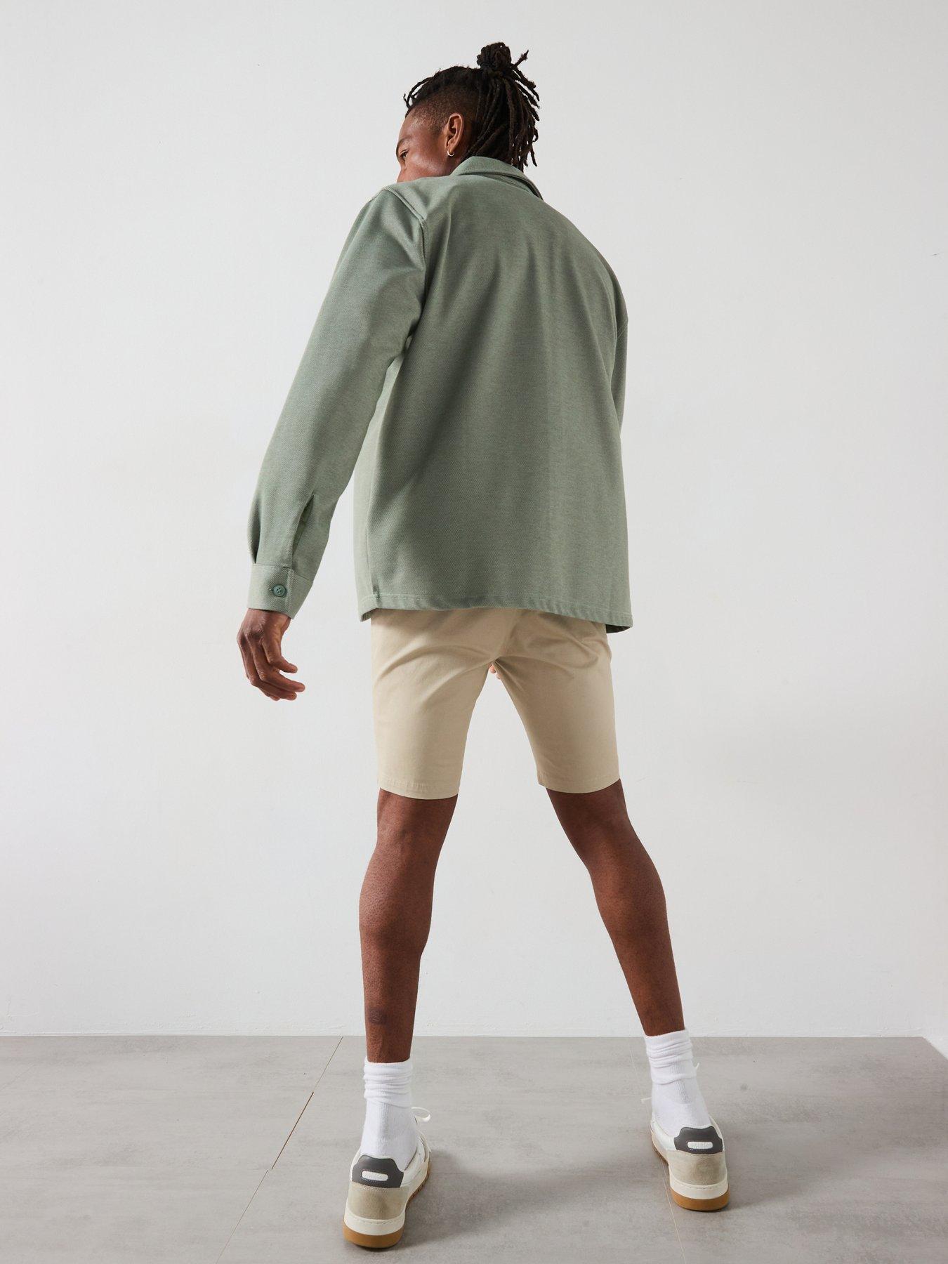Image 6 of 6 of Brooker Cotton Rich Slim Stretch Chino Shorts - Stone