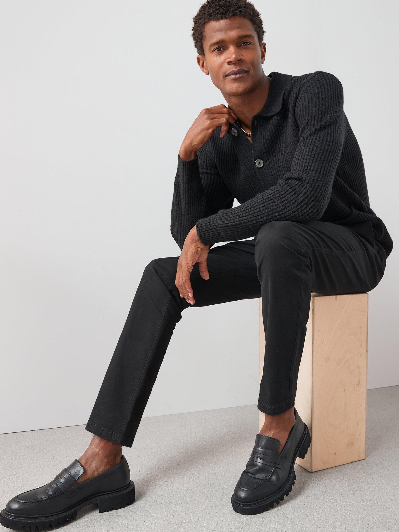 Image 6 of 6 of The Very Collection Cotton Rich Slim Stretch Chino Trousers - Black
