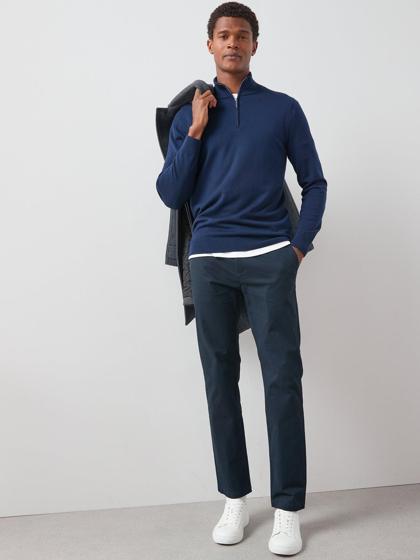 Image 4 of 6 of The Very Collection Slim Stretch Chino Trousers - Navy