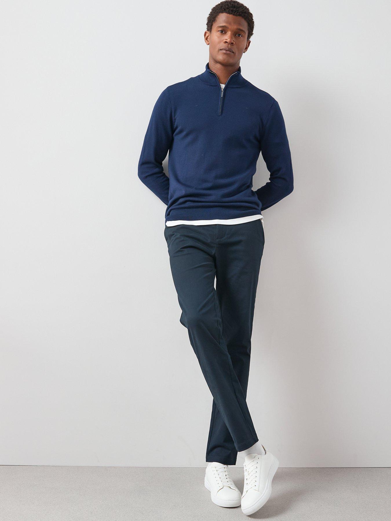 Image 6 of 6 of The Very Collection Slim Stretch Chino Trousers - Navy
