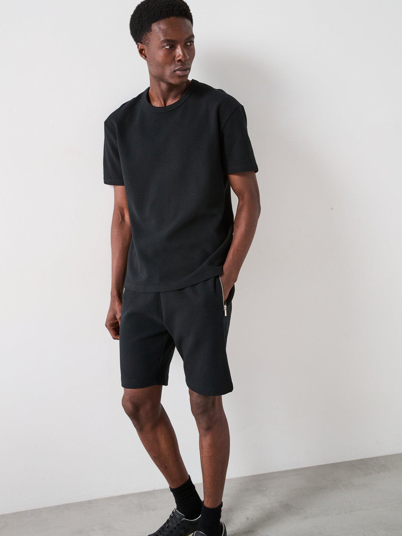 Image 3 of 6 of Very Man Textured Ottoman T-Shirt - Black