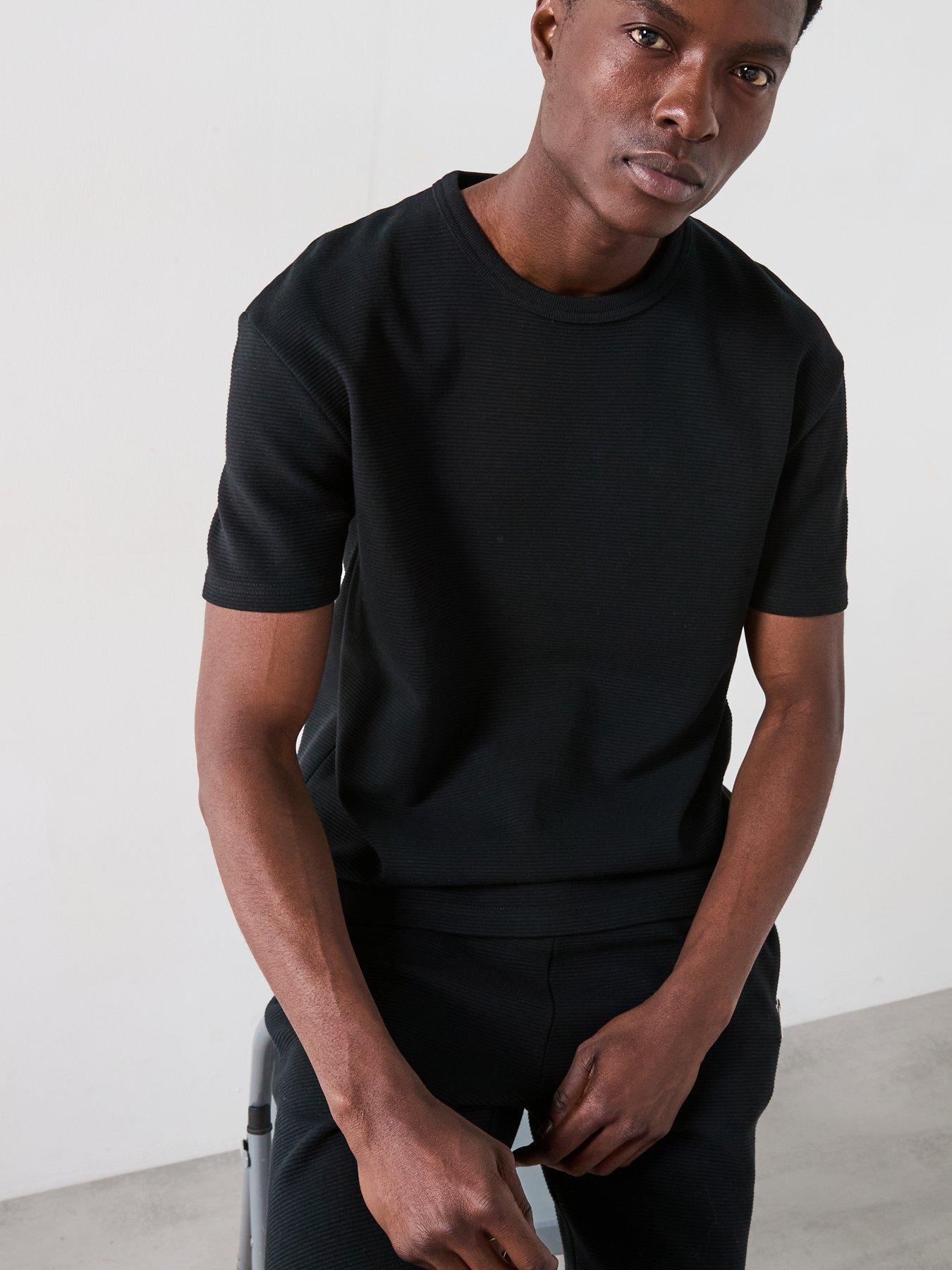 Image 5 of 6 of Very Man Textured Ottoman T-Shirt - Black