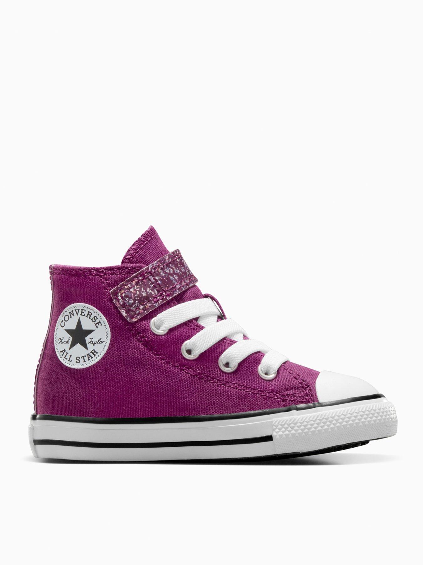 Image of Converse Infant Shinefetti Chuck Taylor All Star 1V Trainers - Purple