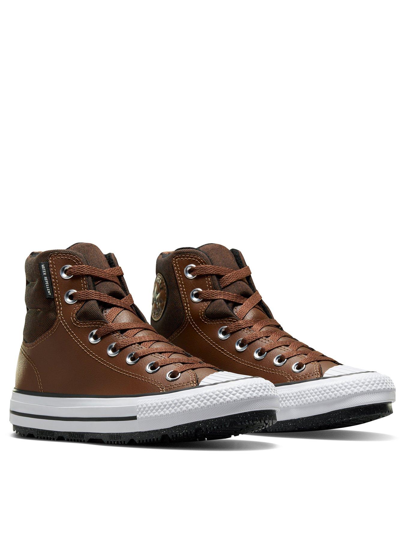 converse-junior-boys-counter-climate-leather-hi-trainers-brownstillFront