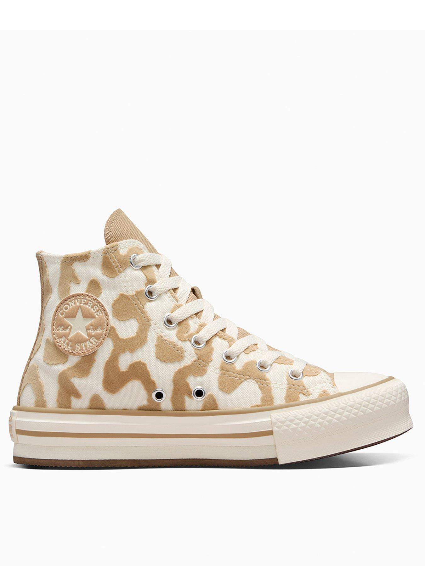 Image of Converse Junior Lavish Leopard Chuck Taylor All Star Eva Lift Hi Top Trainers