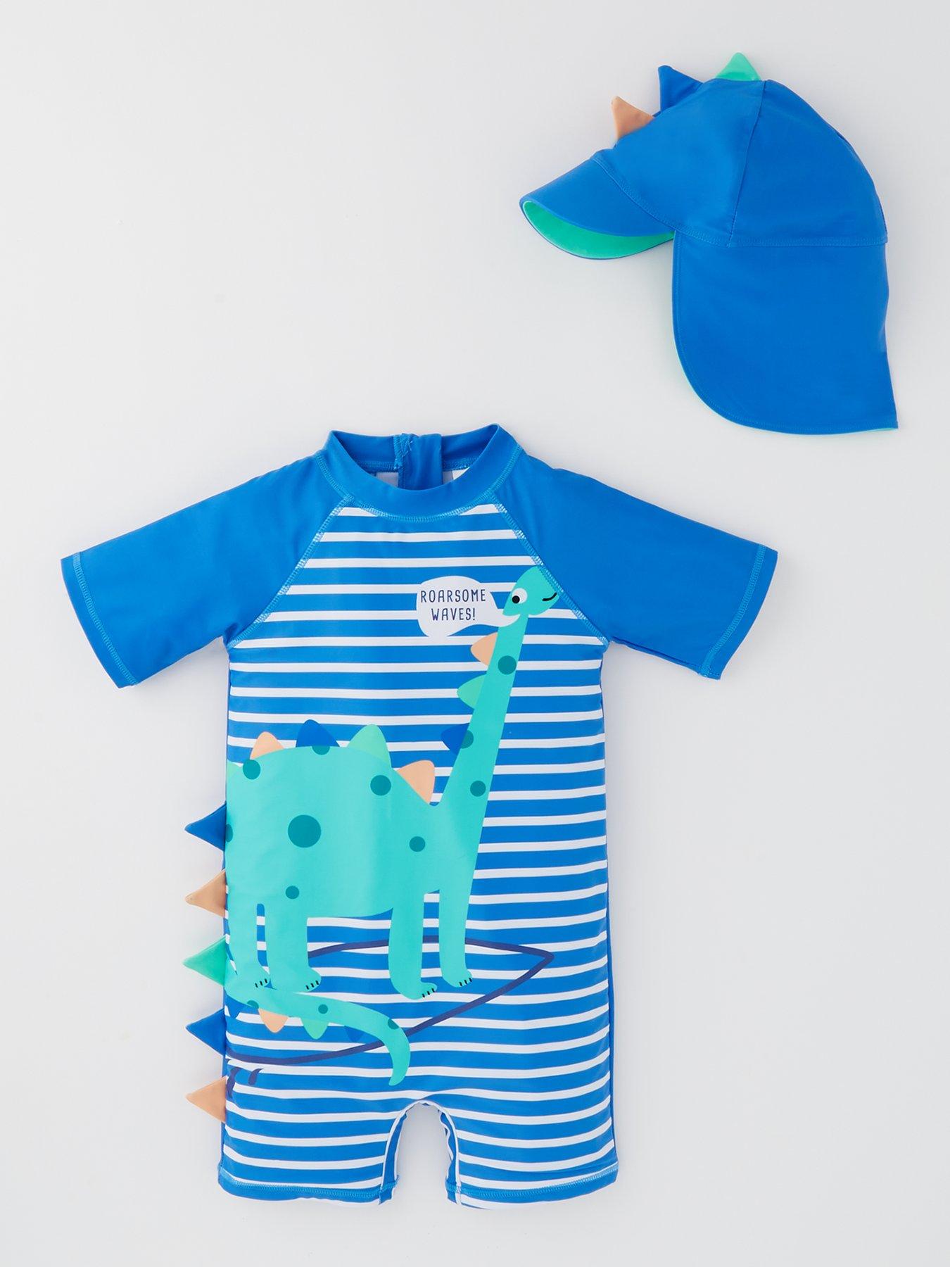 Image of Mini V by Very Boys 2 Piece Dinosaur Sunsafe And Hat - Multi