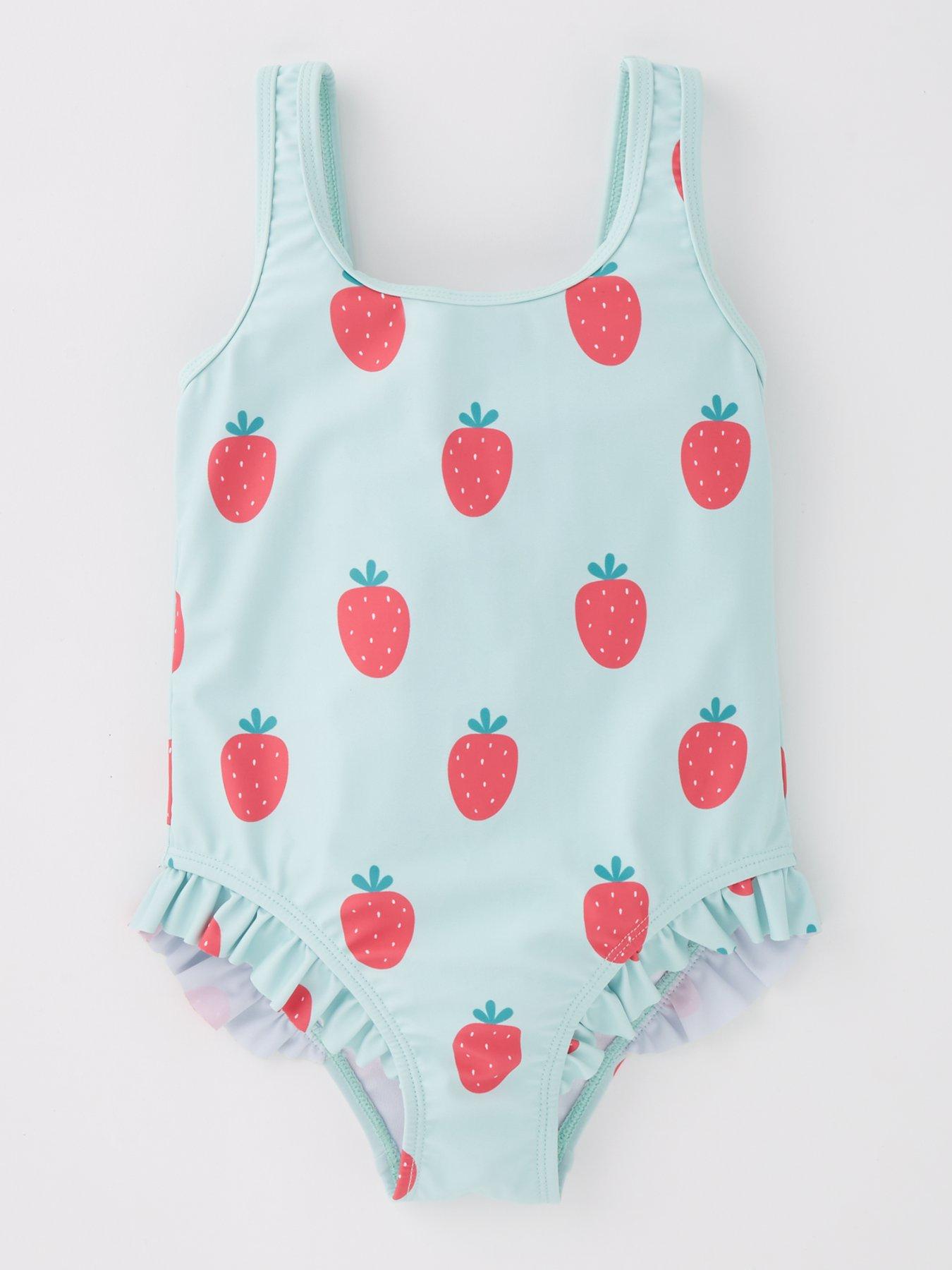 Image of Mini V by Very Girls Strawberry Swimsuit - Multi