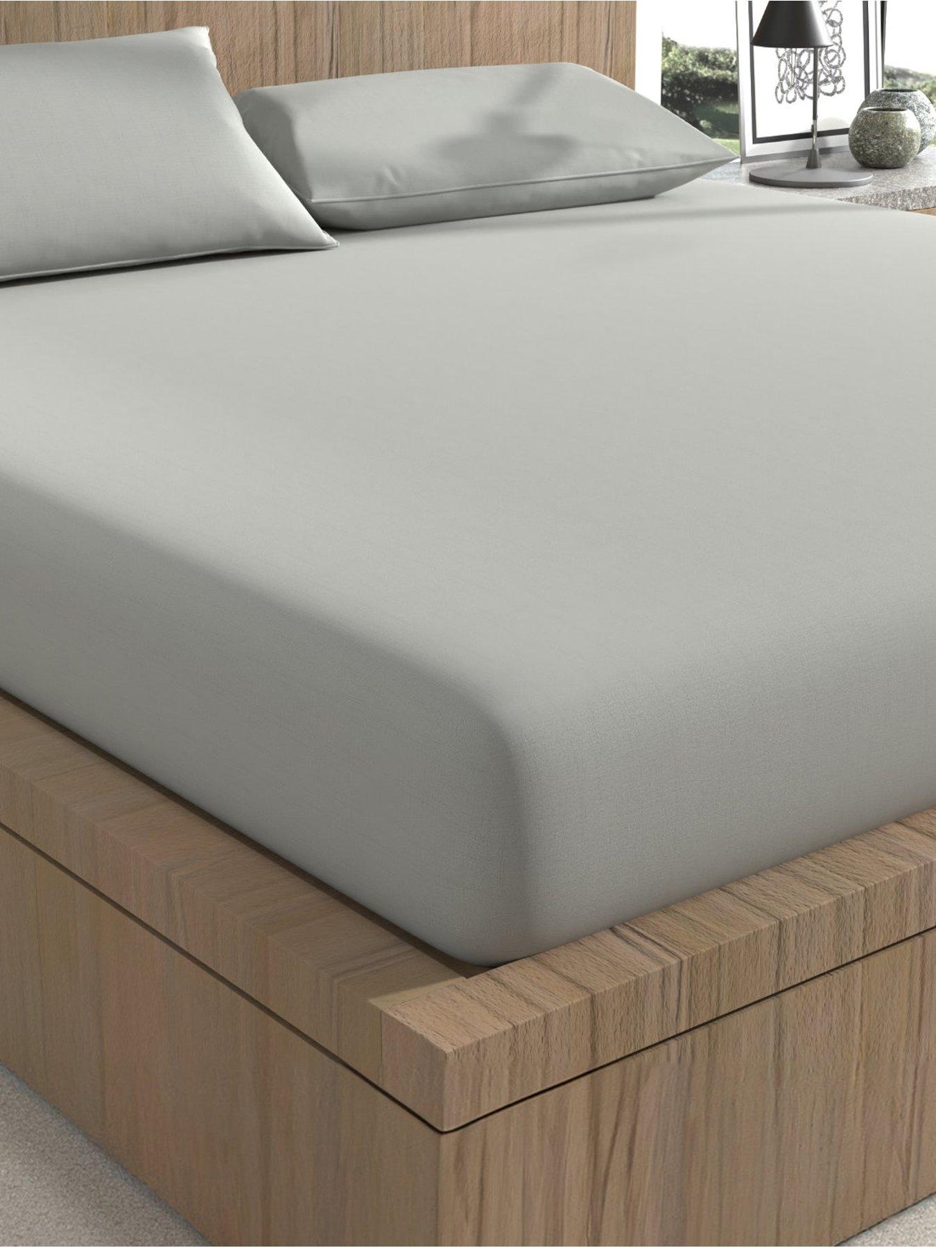 Image of Panda London Panda Earth Bamboo  &  French Linen Fitted Sheet - Grey