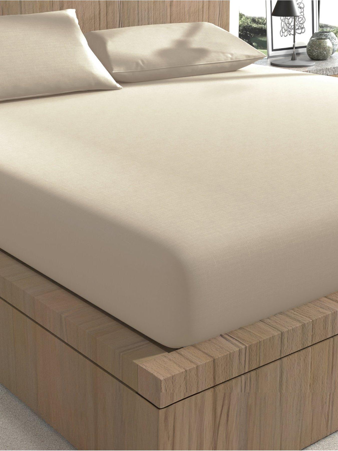 Image of Panda London Panda Earth Bamboo  &  French Linen Fitted Sheet - Natural