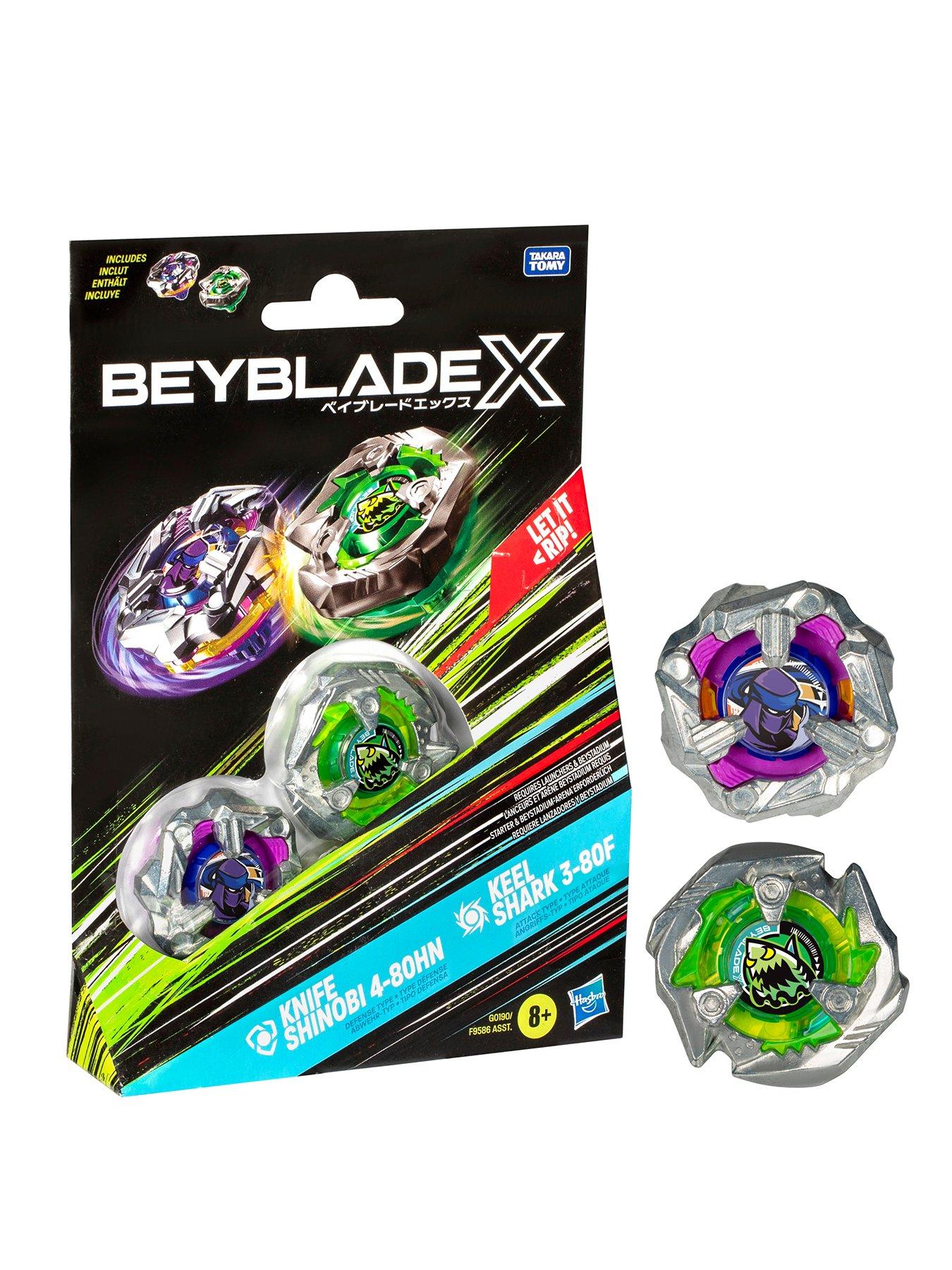 Image of Beyblade Beyblade X with the Beyblade X Knife Shinobi 4-80HN and Keel Shark 3-80F Dual Pack Set