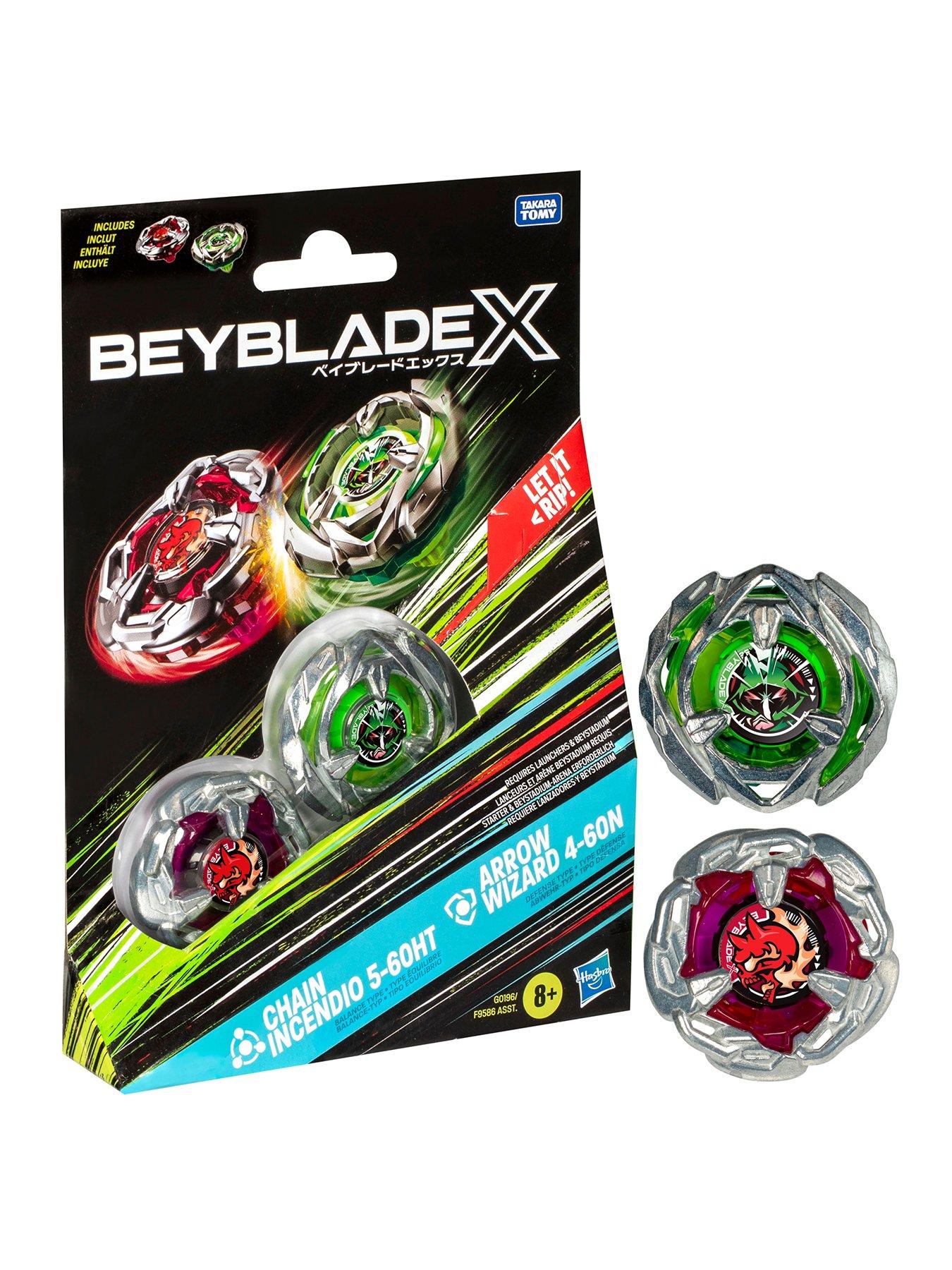 Image of Beyblade X Chain Incendio 5-60HT and Arrow Wizard 4-60N Top Dual Pack Set