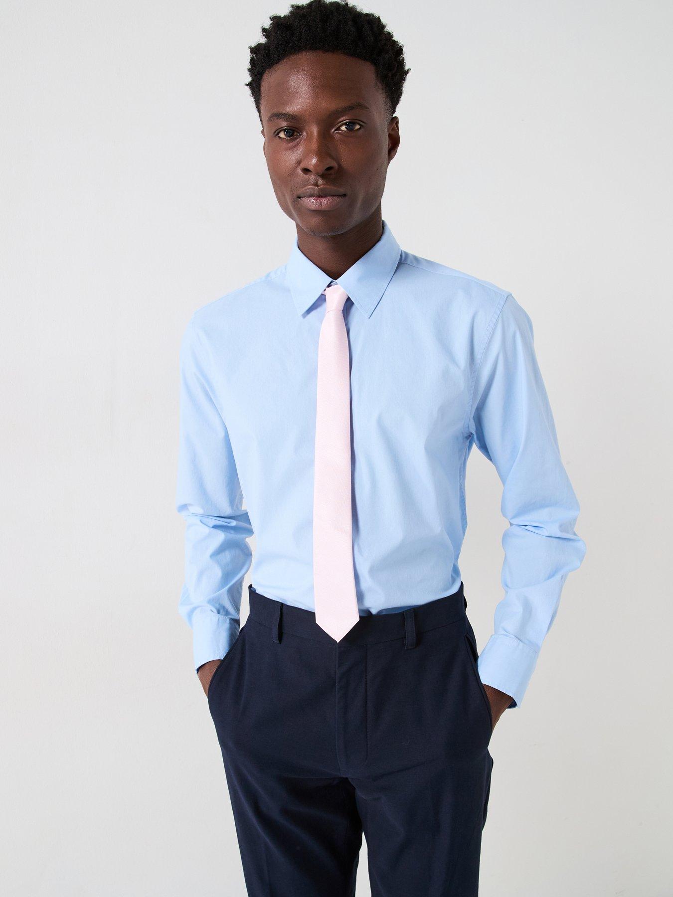 undefined Long Sleeve Regular Fit Easy Care Smart Shirt - Light Blue